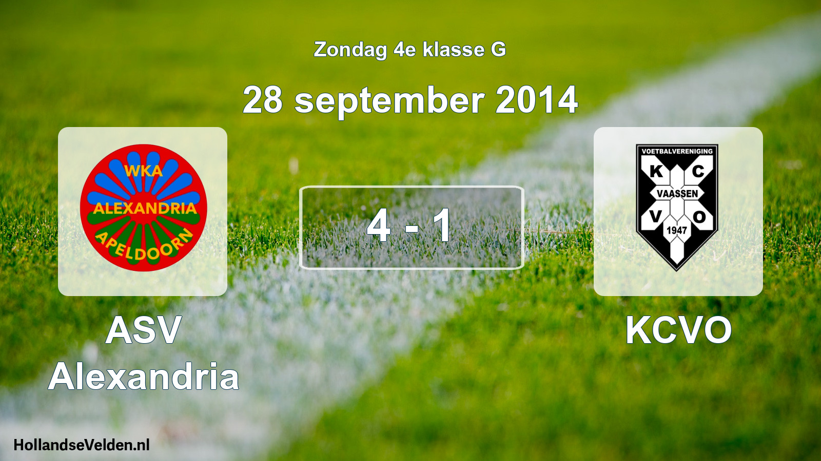 Total number of matches played: ASV Alexandria - KCVO 4 - 1 (28 September 2014)