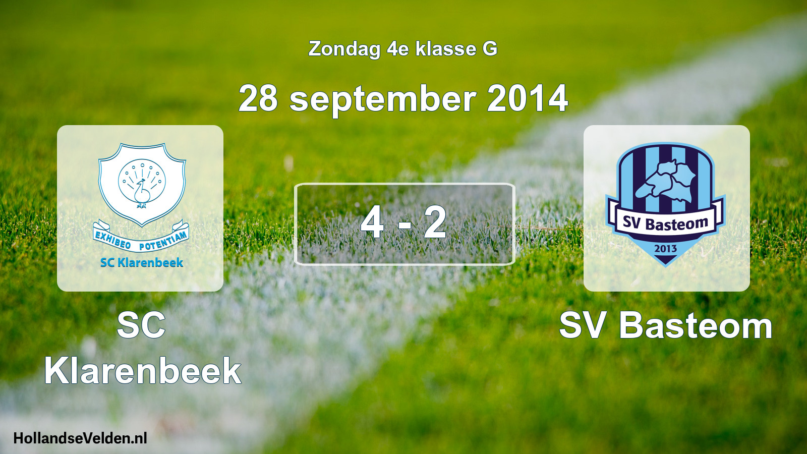 Total number of matches played: SC Klarenbeek - SV Basteom 4 - 2 (28 September 2014)
