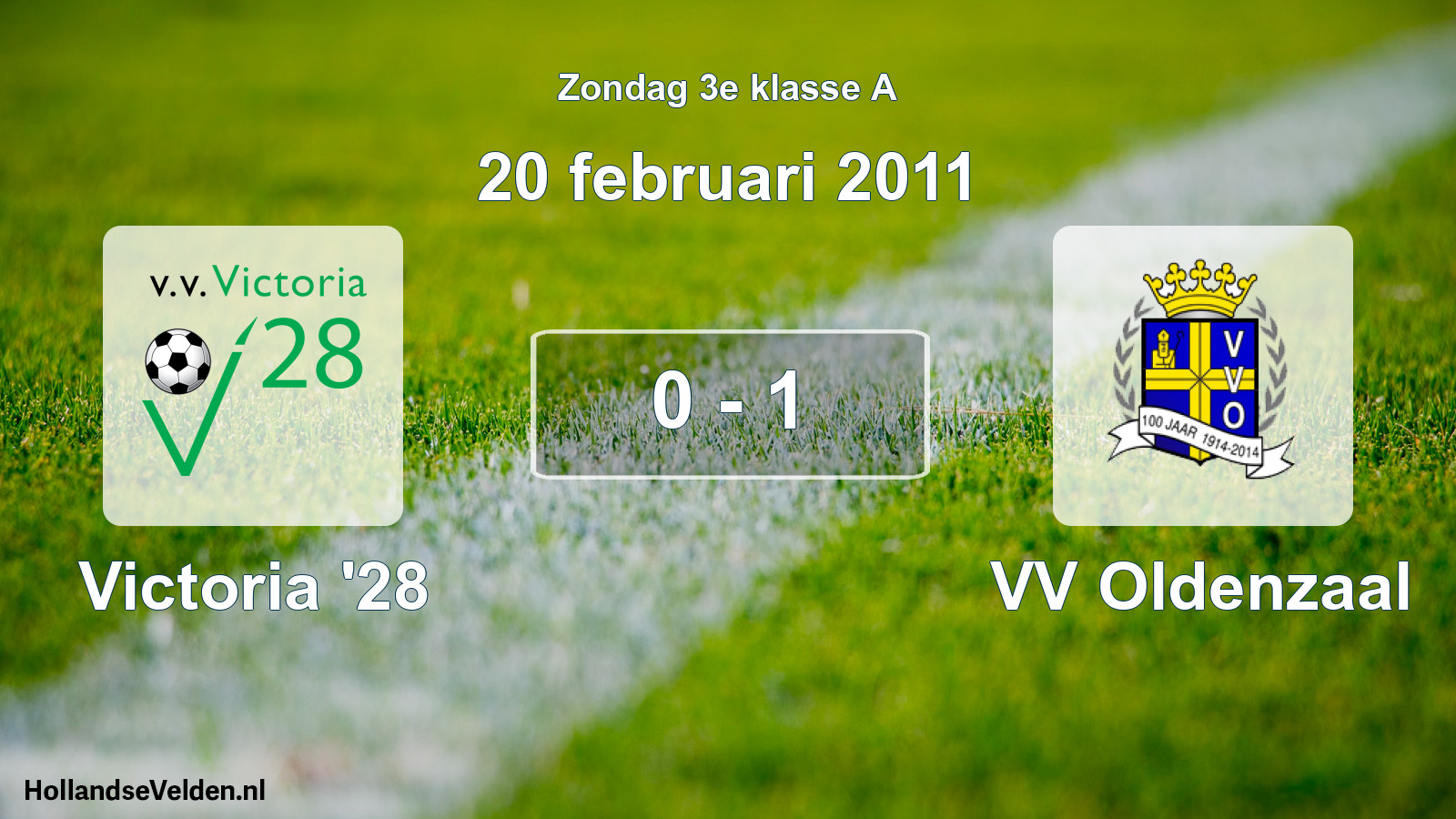 Total number of matches played: Victoria '28 - VV Oldenzaal 0 - 1 (20 February 2011)