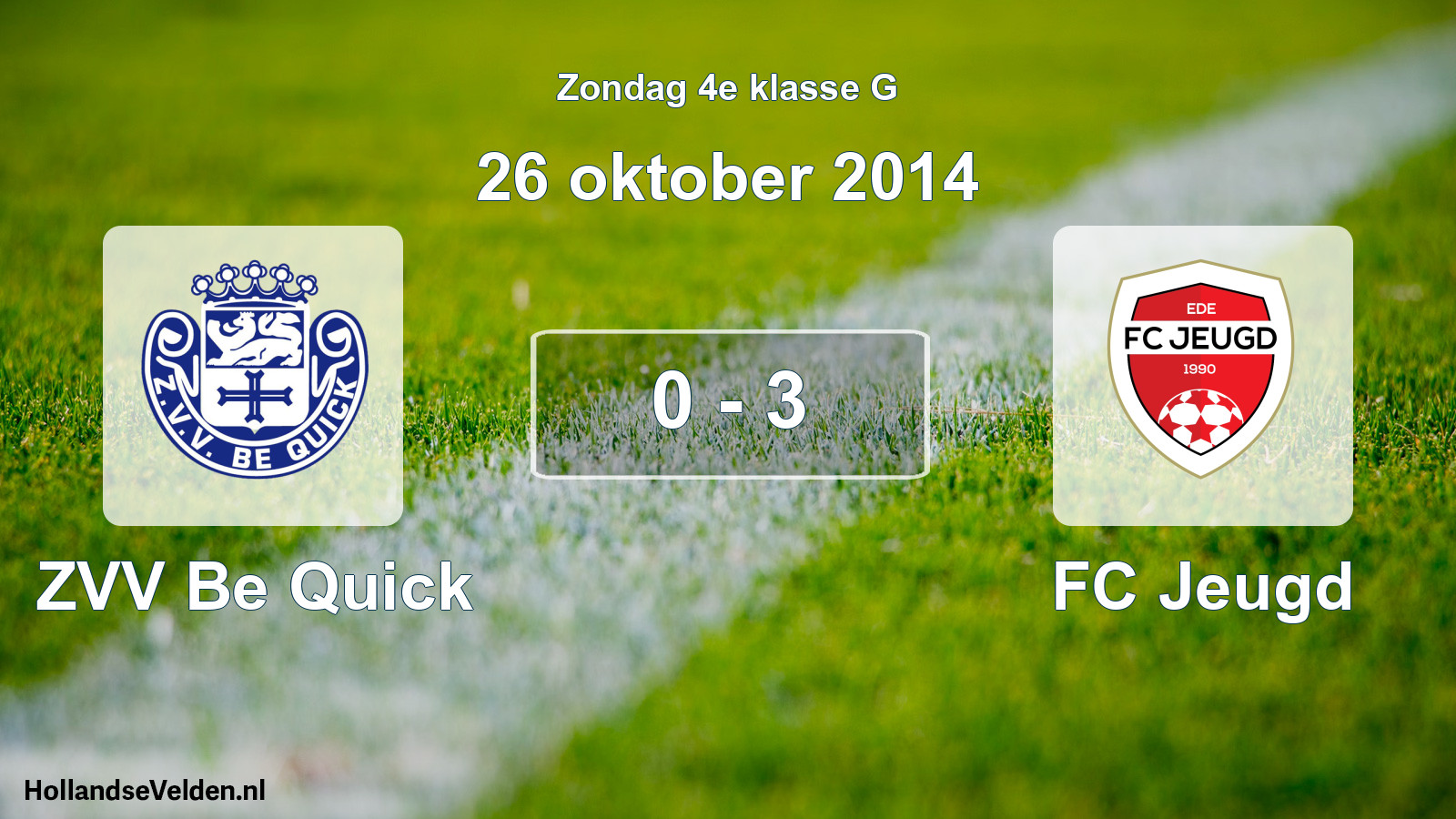 Total number of matches played: ZVV Be Quick - FC Jeugd 0 - 3 (26 October 2014)
