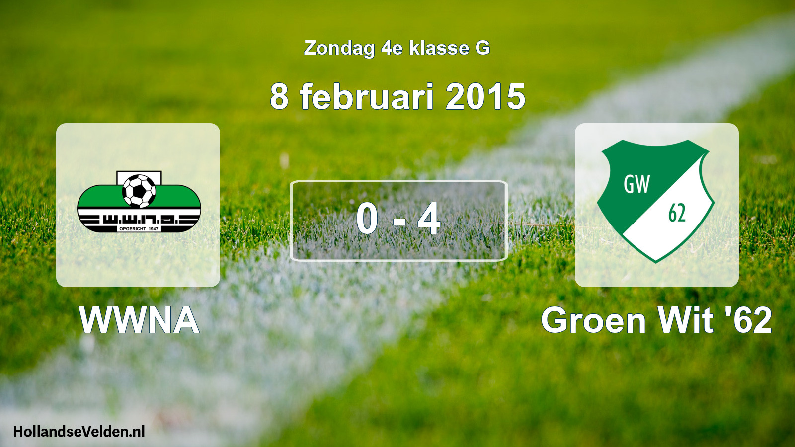 Total number of matches played: WWNA - Groen Wit '62 0 - 4 (8 February 2015)