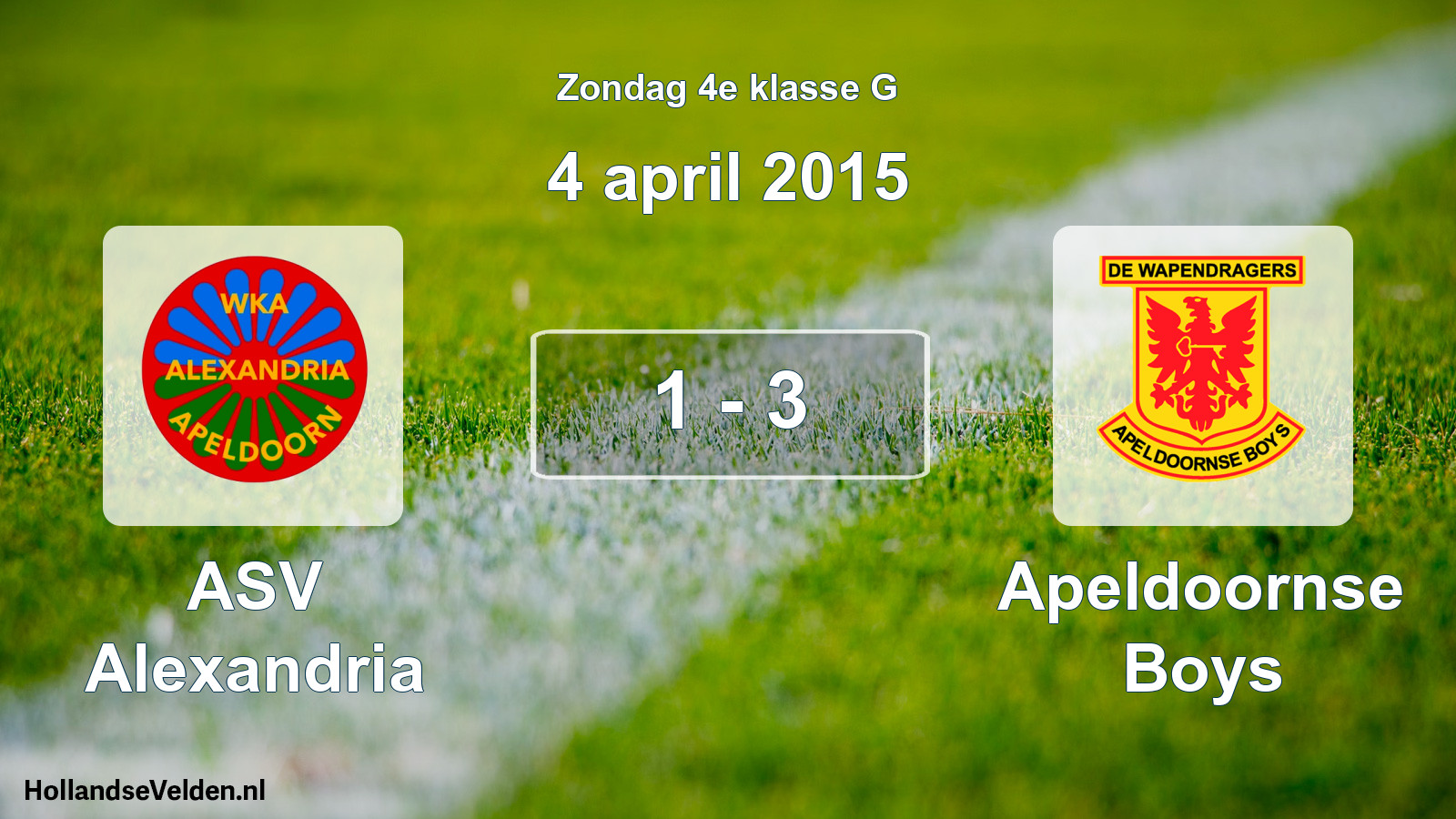 Total number of matches played: ASV Alexandria - Apeldoornse Boys 1 - 3 (4 April 2015)
