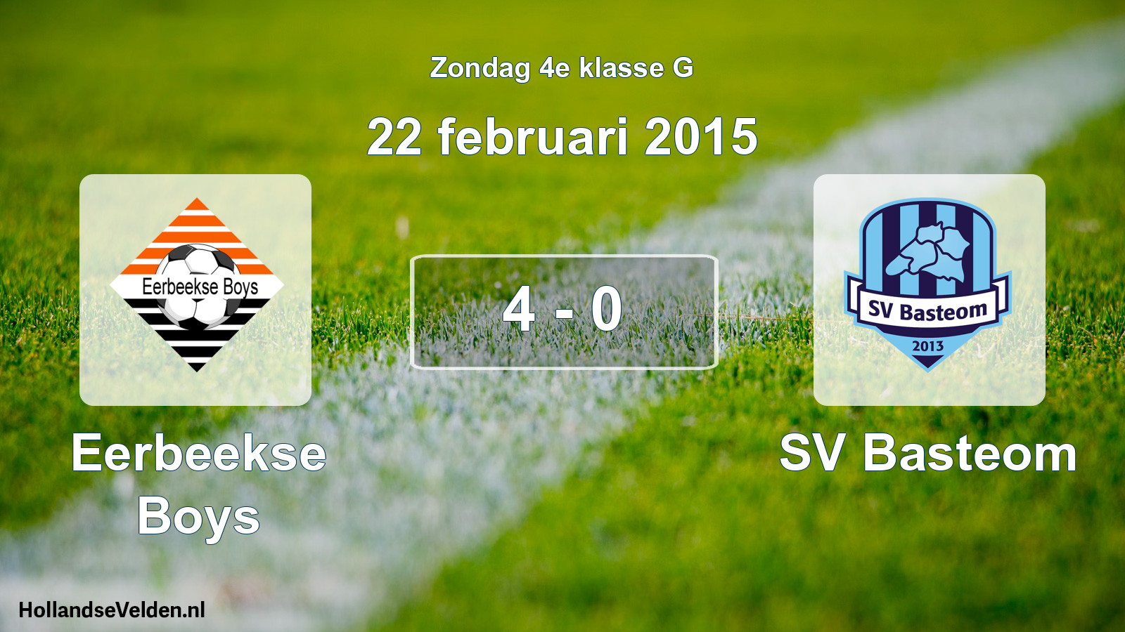 Total number of matches played: Eerbeekse Boys - SV Basteom 4 - 0 (22 February 2015)