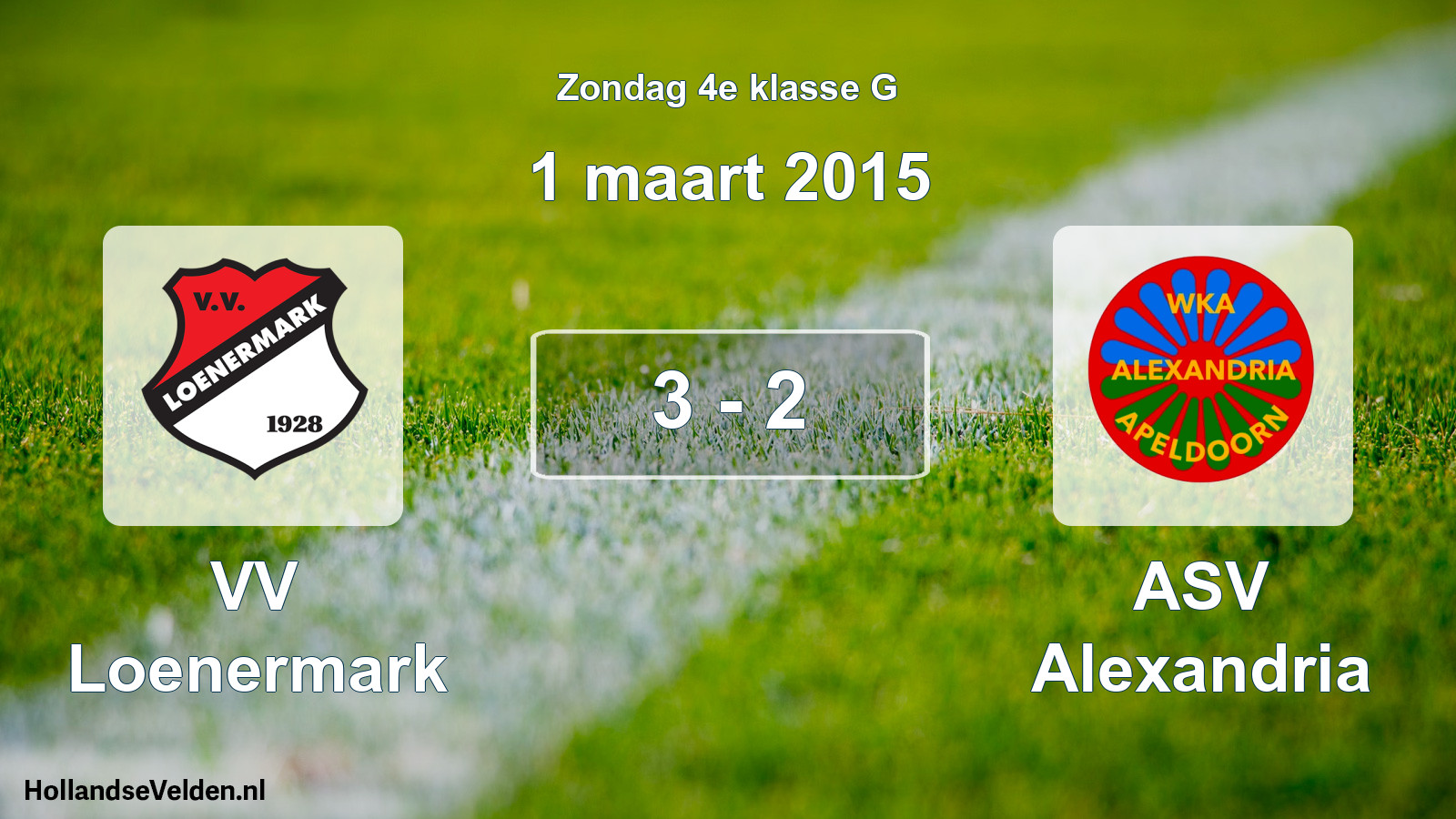 Total number of matches played: VV Loenermark - ASV Alexandria 3 - 2 (1 March 2015)