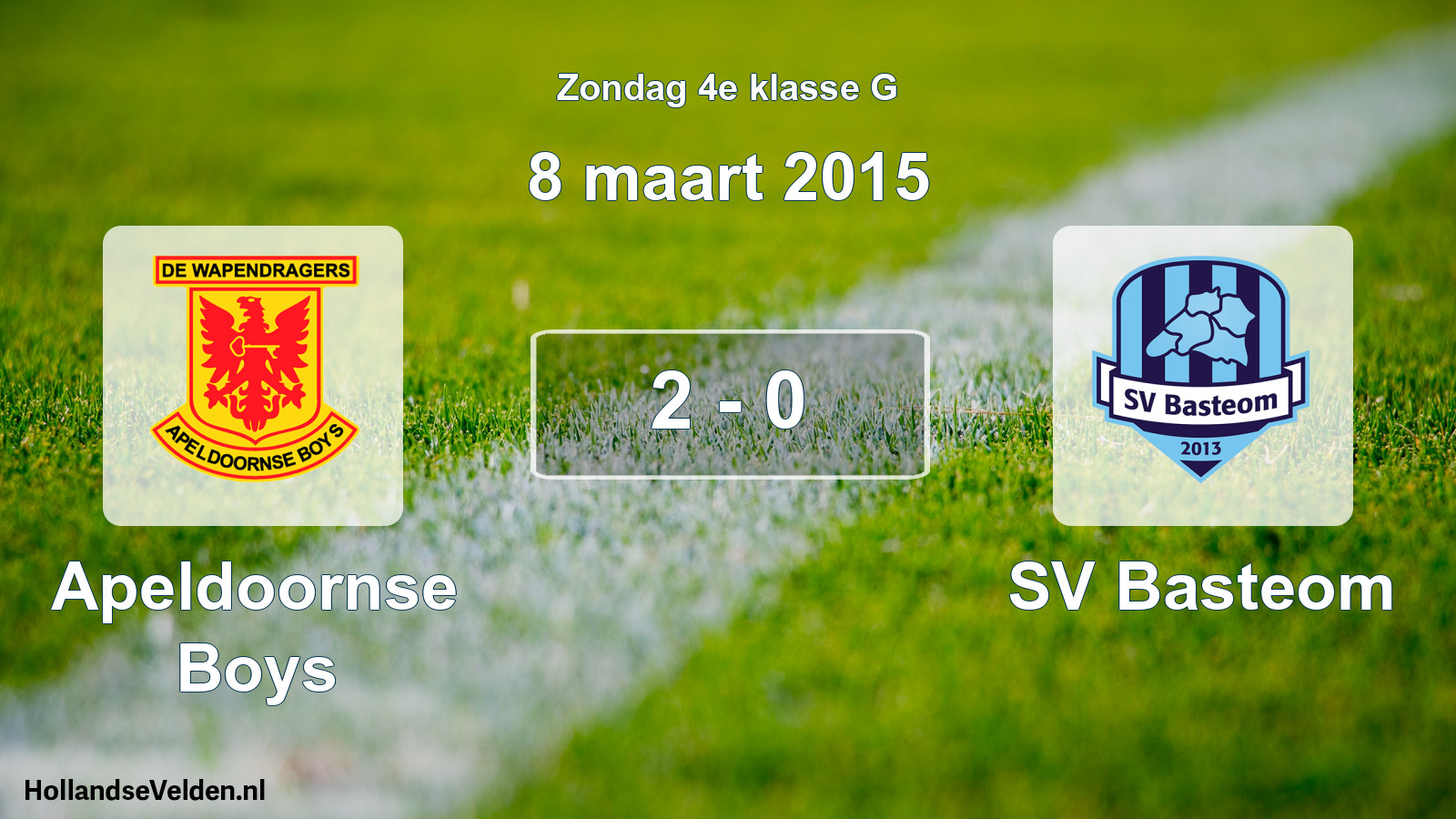 Total number of matches played: Apeldoornse Boys - SV Basteom 2 - 0 (8 March 2015)