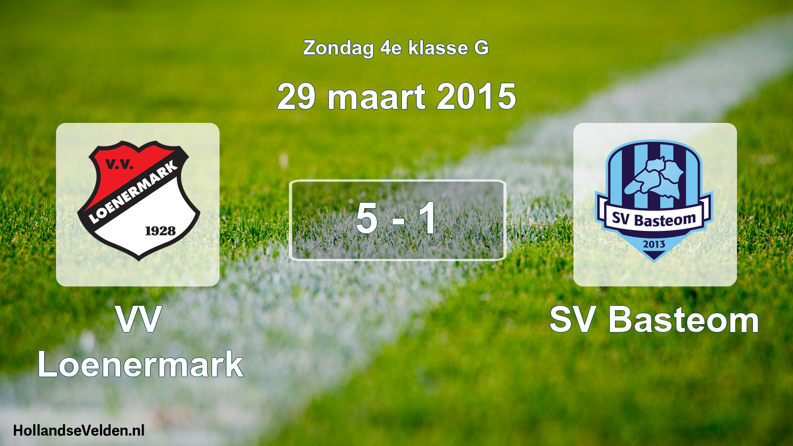 Total number of matches played: VV Loenermark - SV Basteom 5 - 1 (29 March 2015)