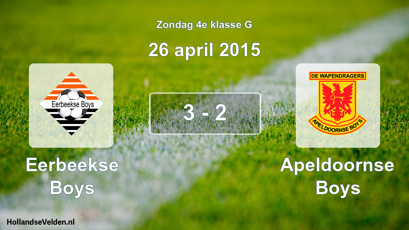 Total number of matches played: Eerbeekse Boys - Apeldoornse Boys 3 - 2 (26 April 2015)