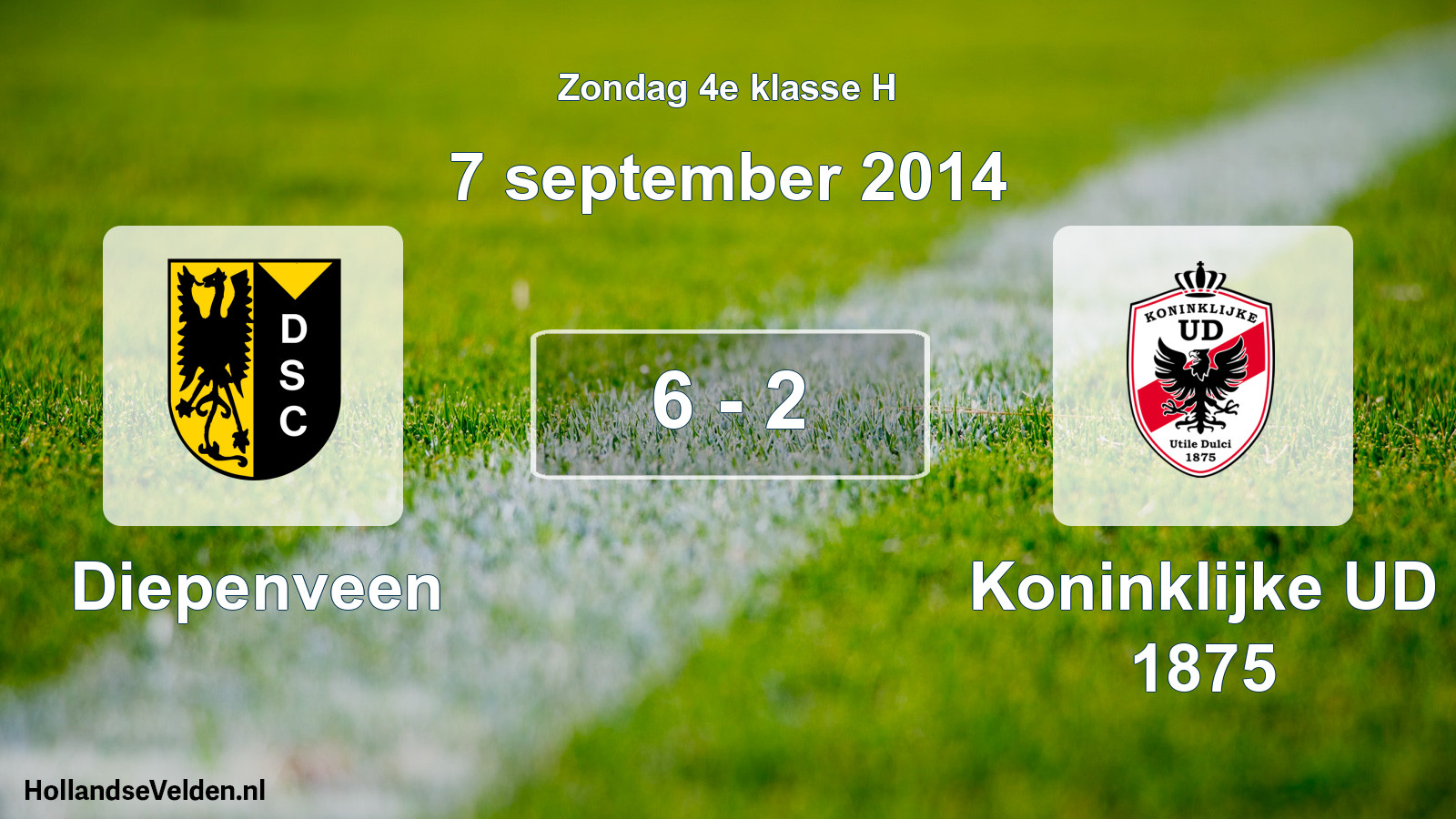 Total number of matches played: Diepenveen - Koninklijke UD 1875 6 - 2 (7 September 2014)