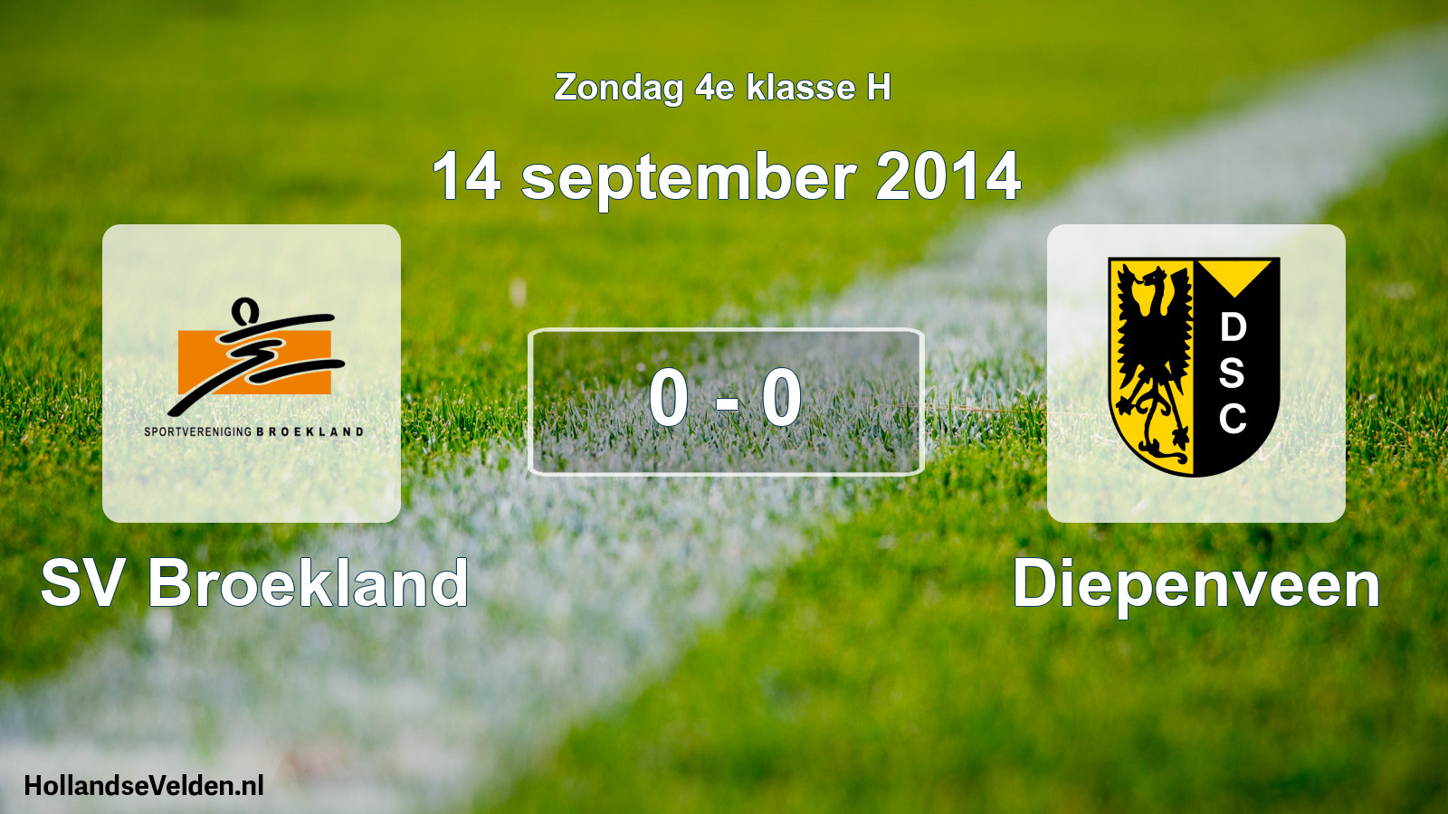 Total number of matches played: SV Broekland - Diepenveen 0 - 0 (14 September 2014)