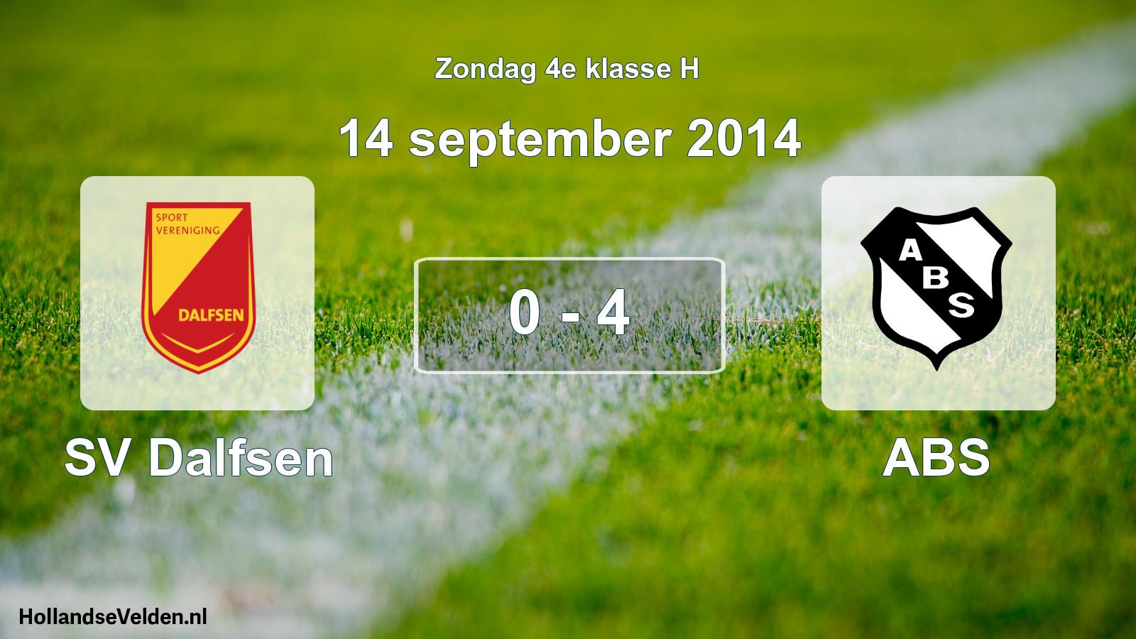 Total number of matches played: SV Dalfsen - ABS 0 - 4 (14 September 2014)