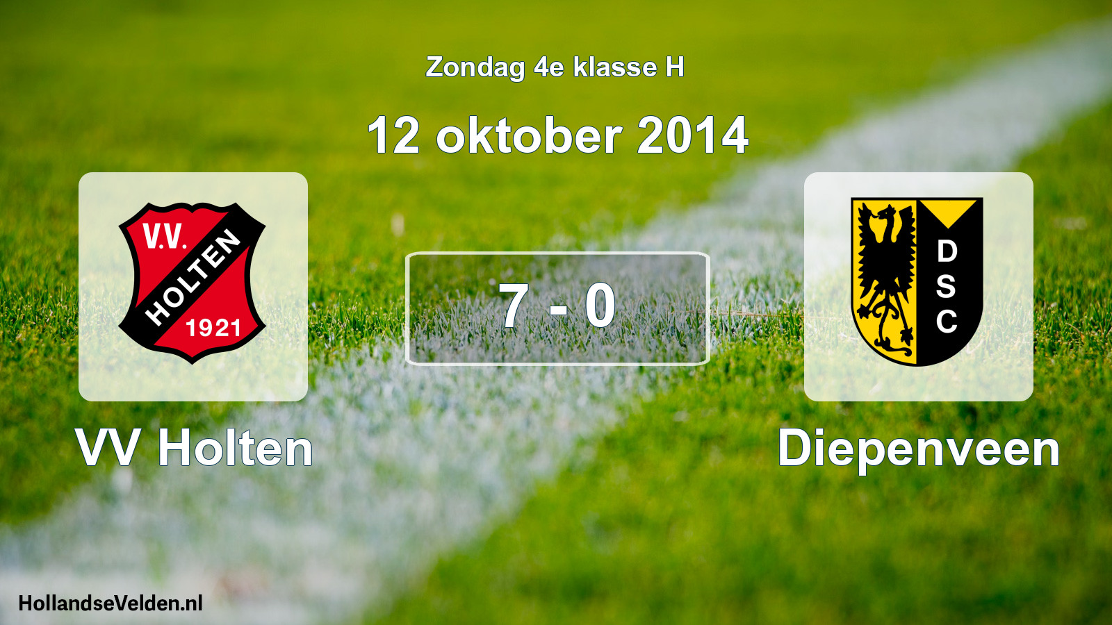 Total number of matches played: VV Holten - Diepenveen 7 - 0 (12 October 2014)