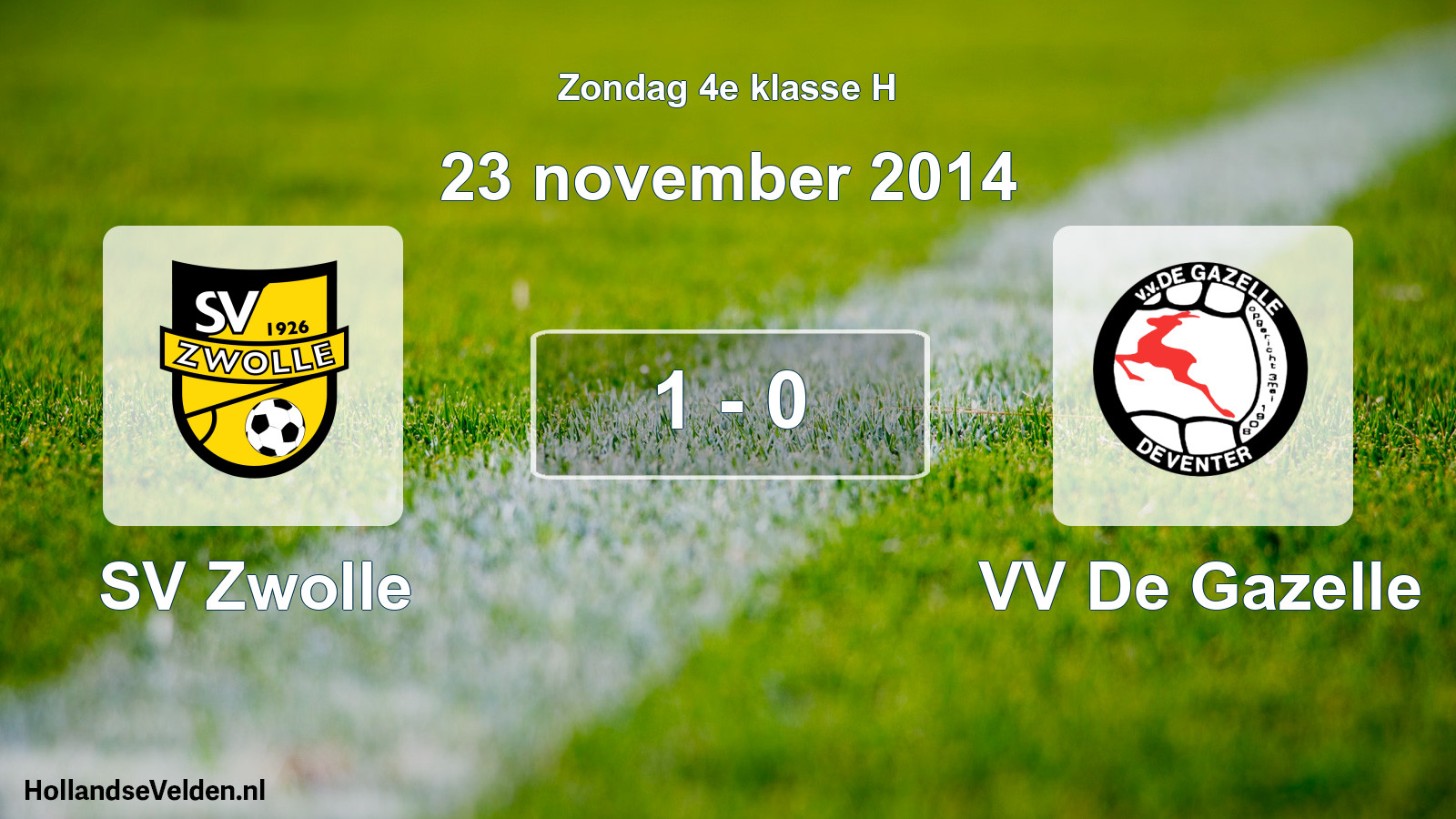 Total number of matches played: SV Zwolle - VV De Gazelle 1 - 0 (23 November 2014)
