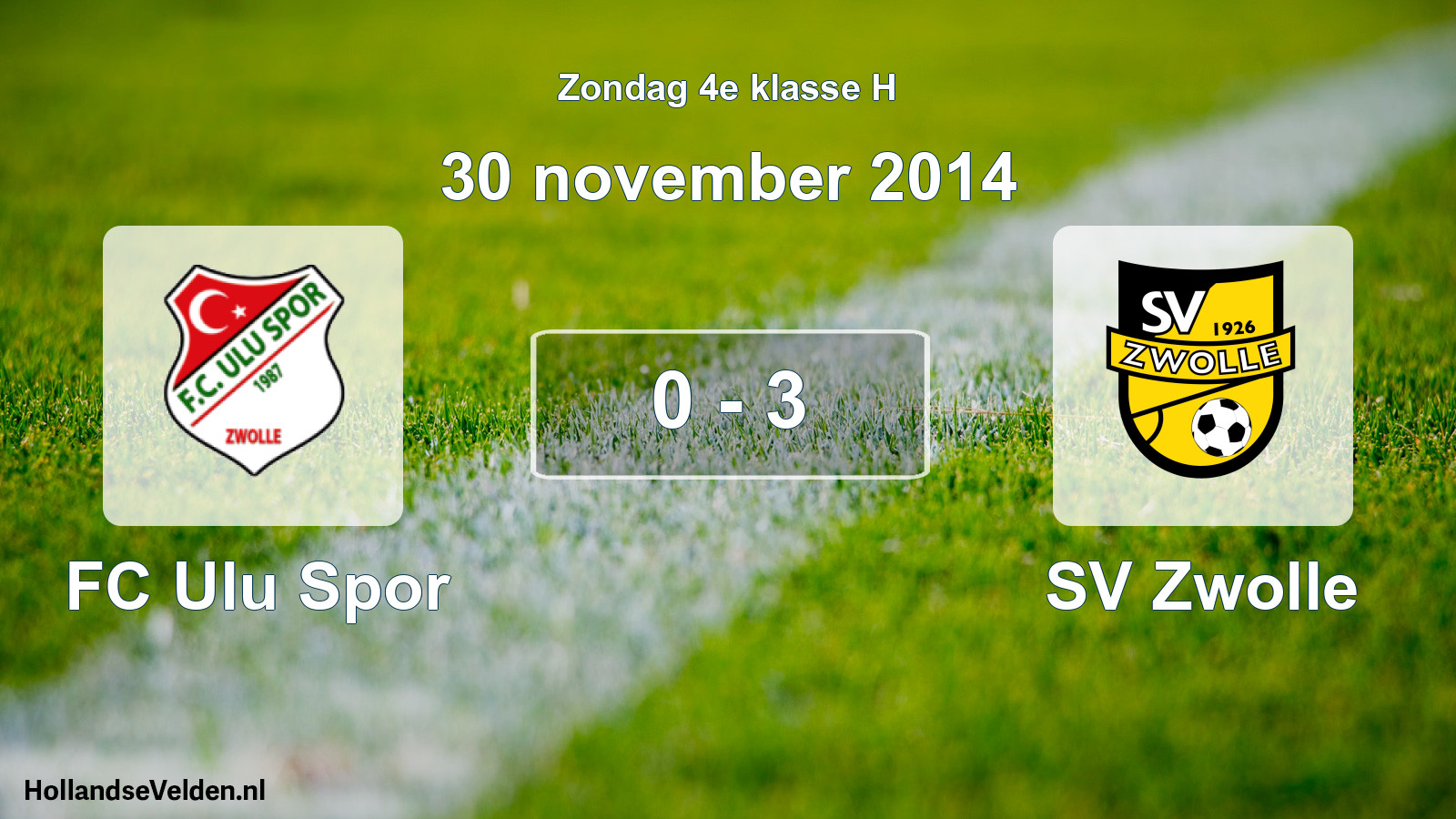 Total number of matches played: FC Ulu Spor - SV Zwolle 0 - 3 (30 November 2014)