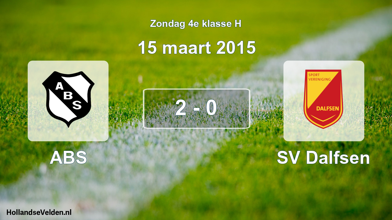 Total number of matches played: ABS - SV Dalfsen 2 - 0 (15 March 2015)