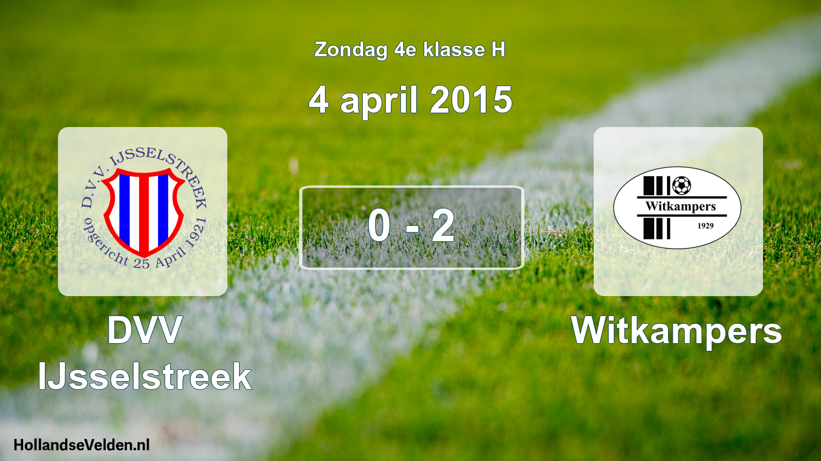 Total number of matches played: DVV IJsselstreek - Witkampers 0 - 2 (4 April 2015)