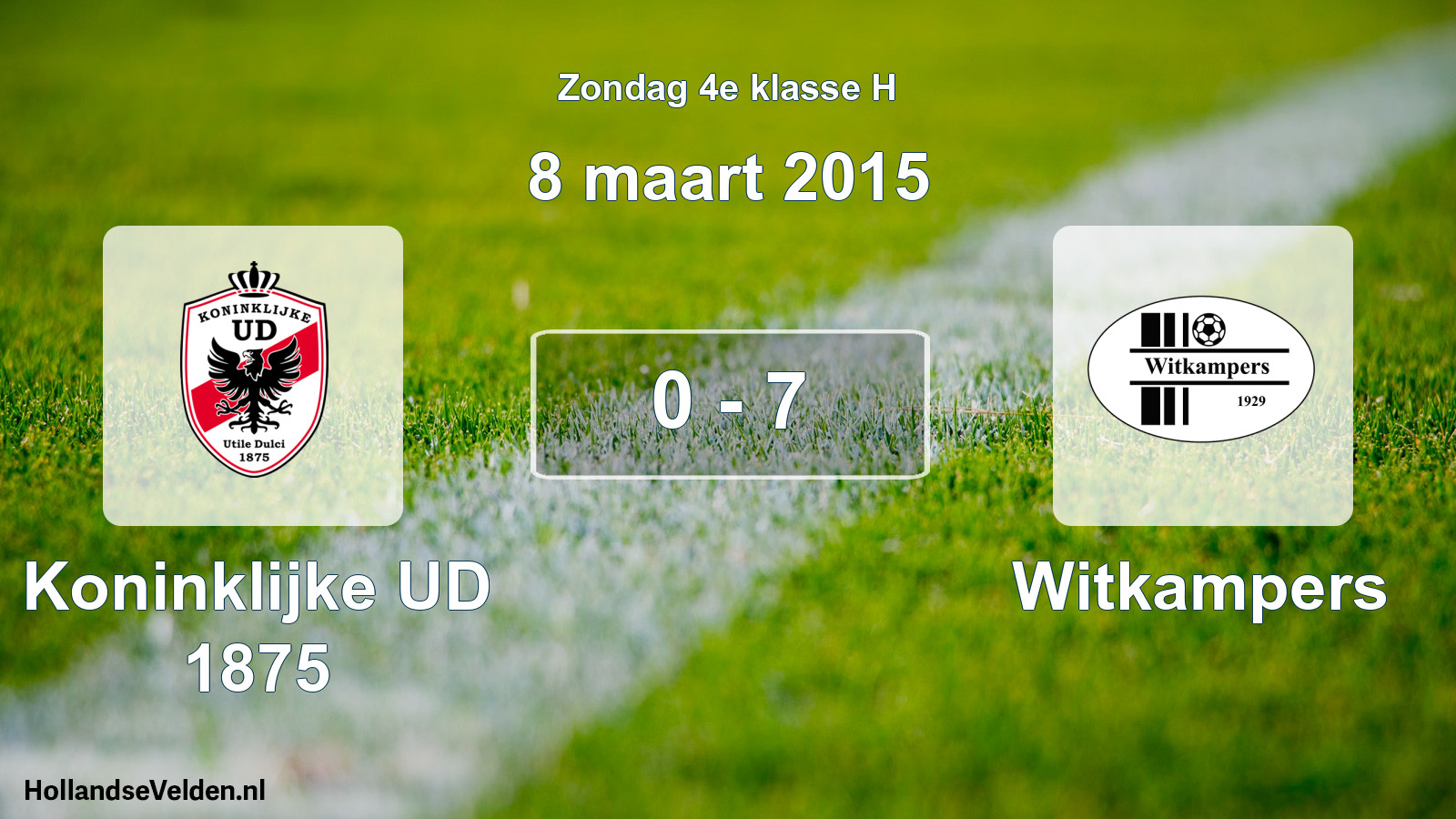 Total number of matches played: Koninklijke UD 1875 - Witkampers 0 - 7 (8 March 2015)