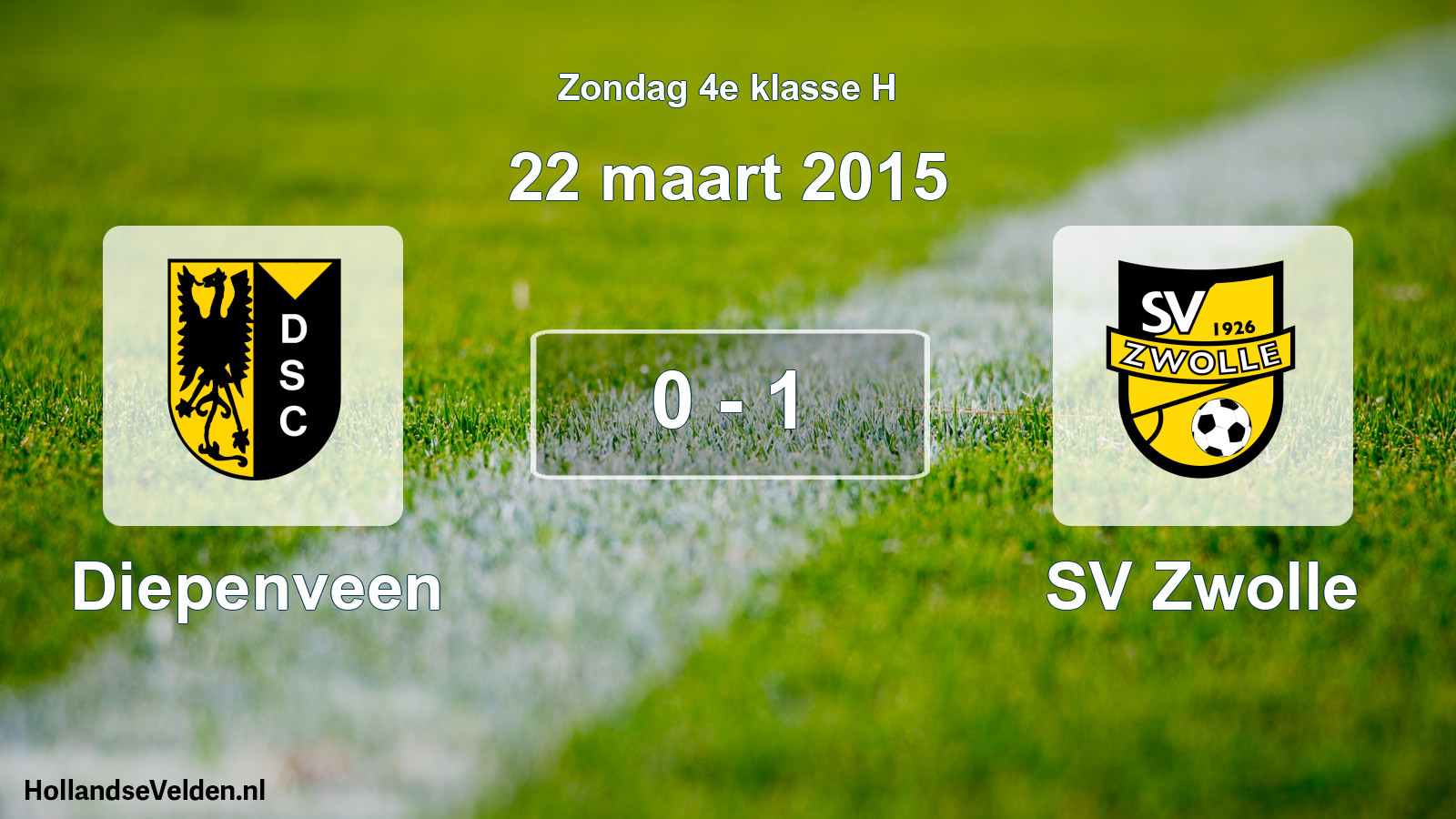 Total number of matches played: Diepenveen - SV Zwolle 0 - 1 (22 March 2015)