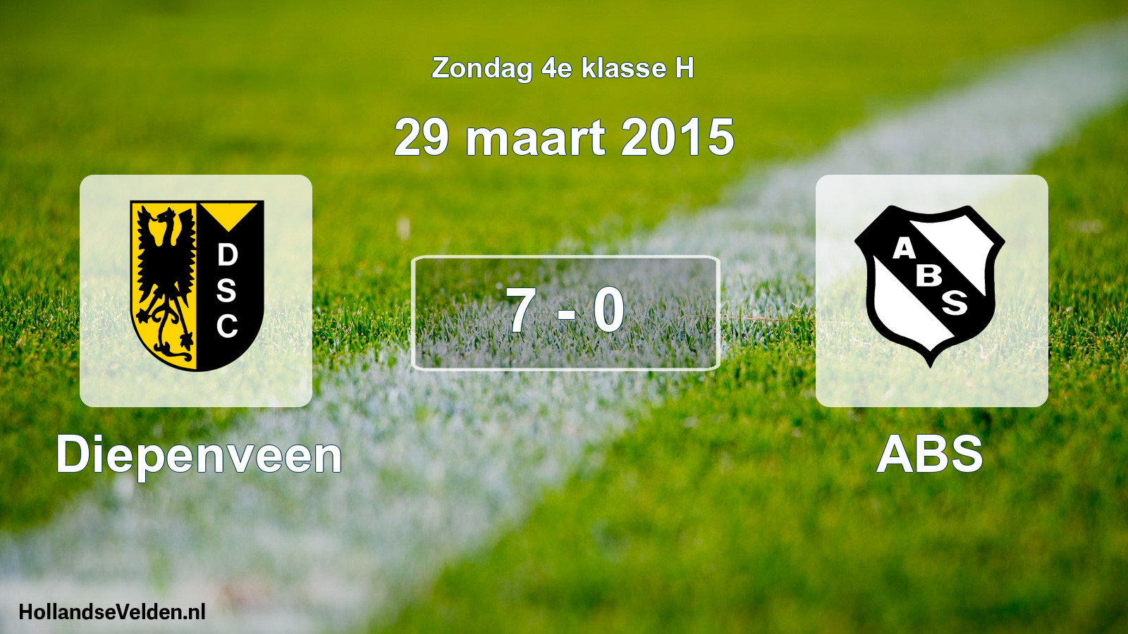 Total number of matches played: Diepenveen - ABS 7 - 0 (29 March 2015)
