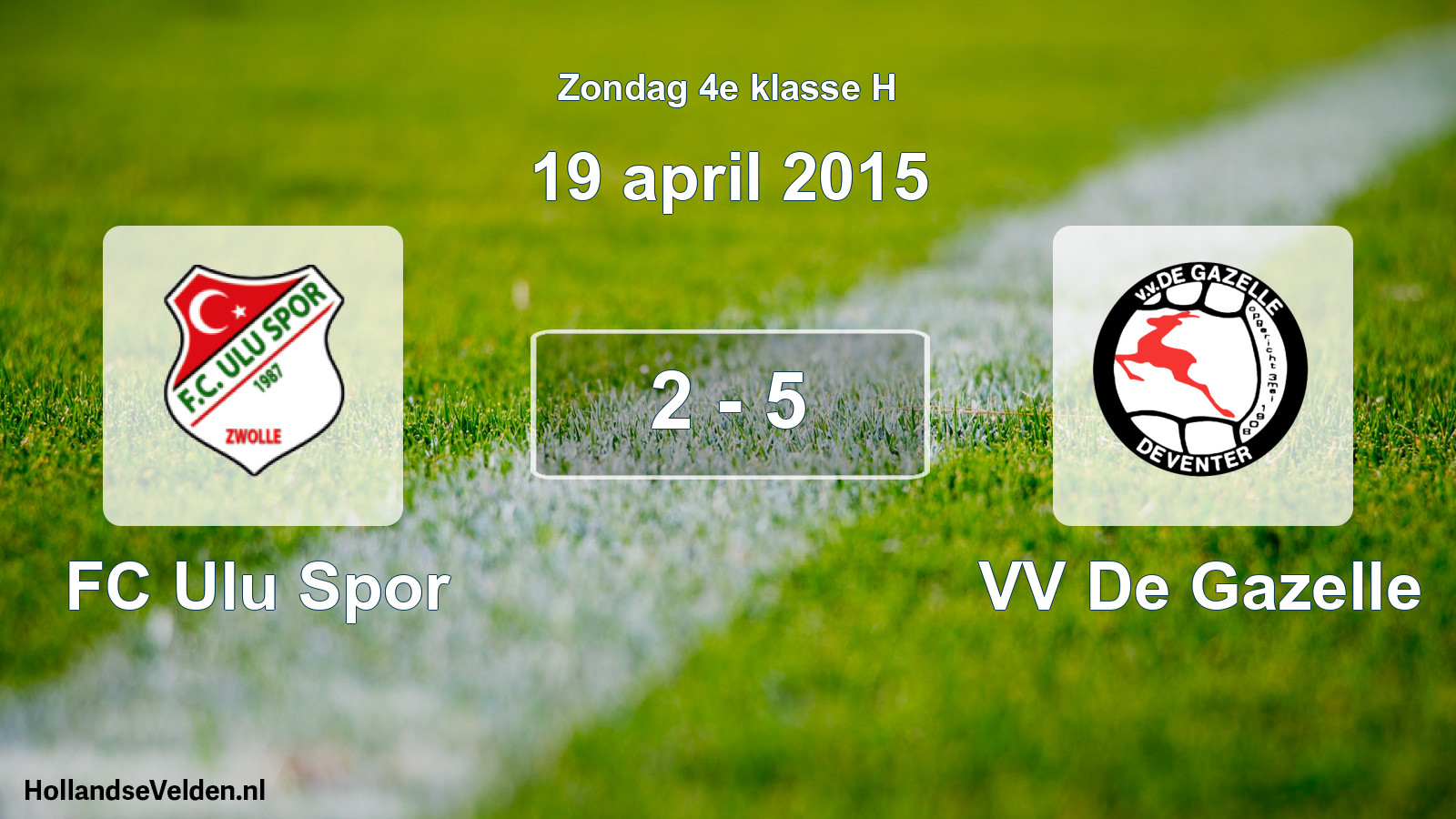 Total number of matches played: FC Ulu Spor - VV De Gazelle 2 - 5 (19 April 2015)