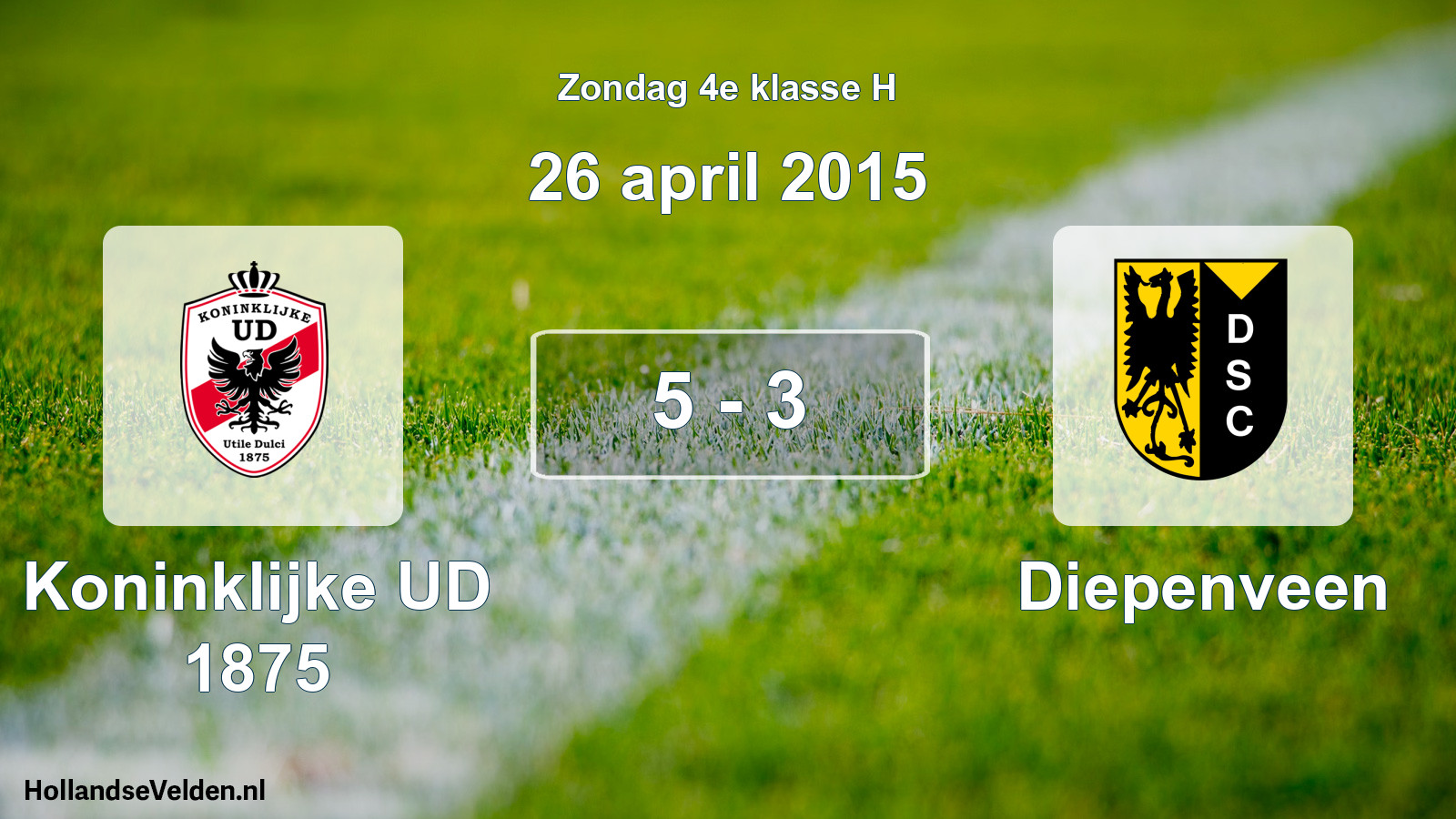 Total number of matches played: Koninklijke UD 1875 - Diepenveen 5 - 3 (26 April 2015)
