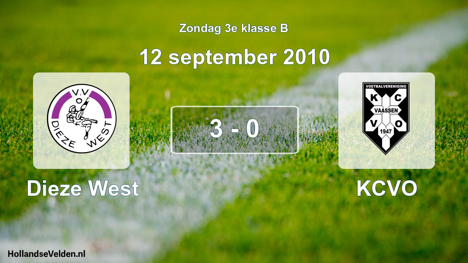 Total number of matches played: Dieze West - KCVO 3 - 0 (12 September 2010)