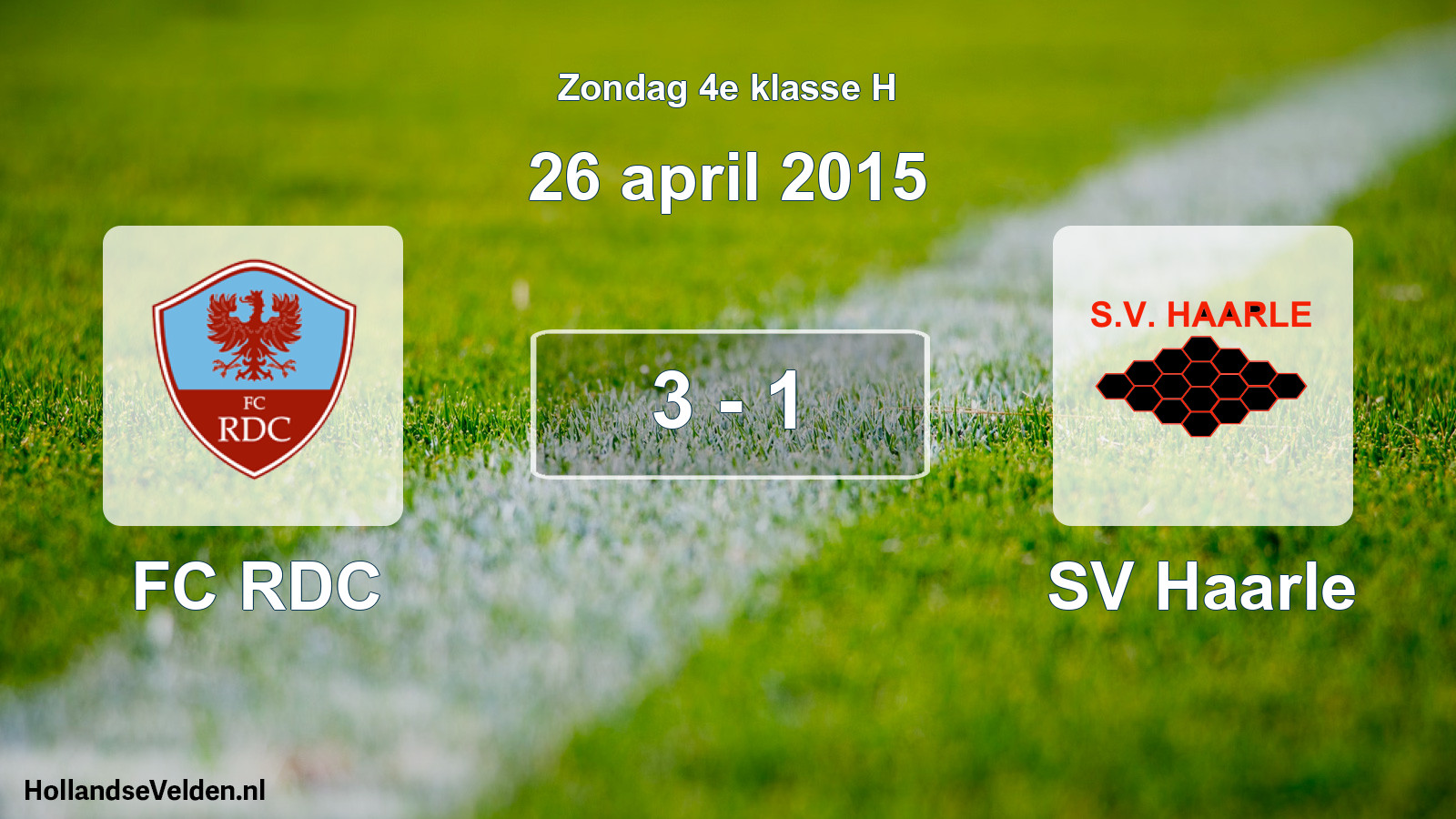 Total number of matches played: FC RDC - SV Haarle 3 - 1 (26 April 2015)
