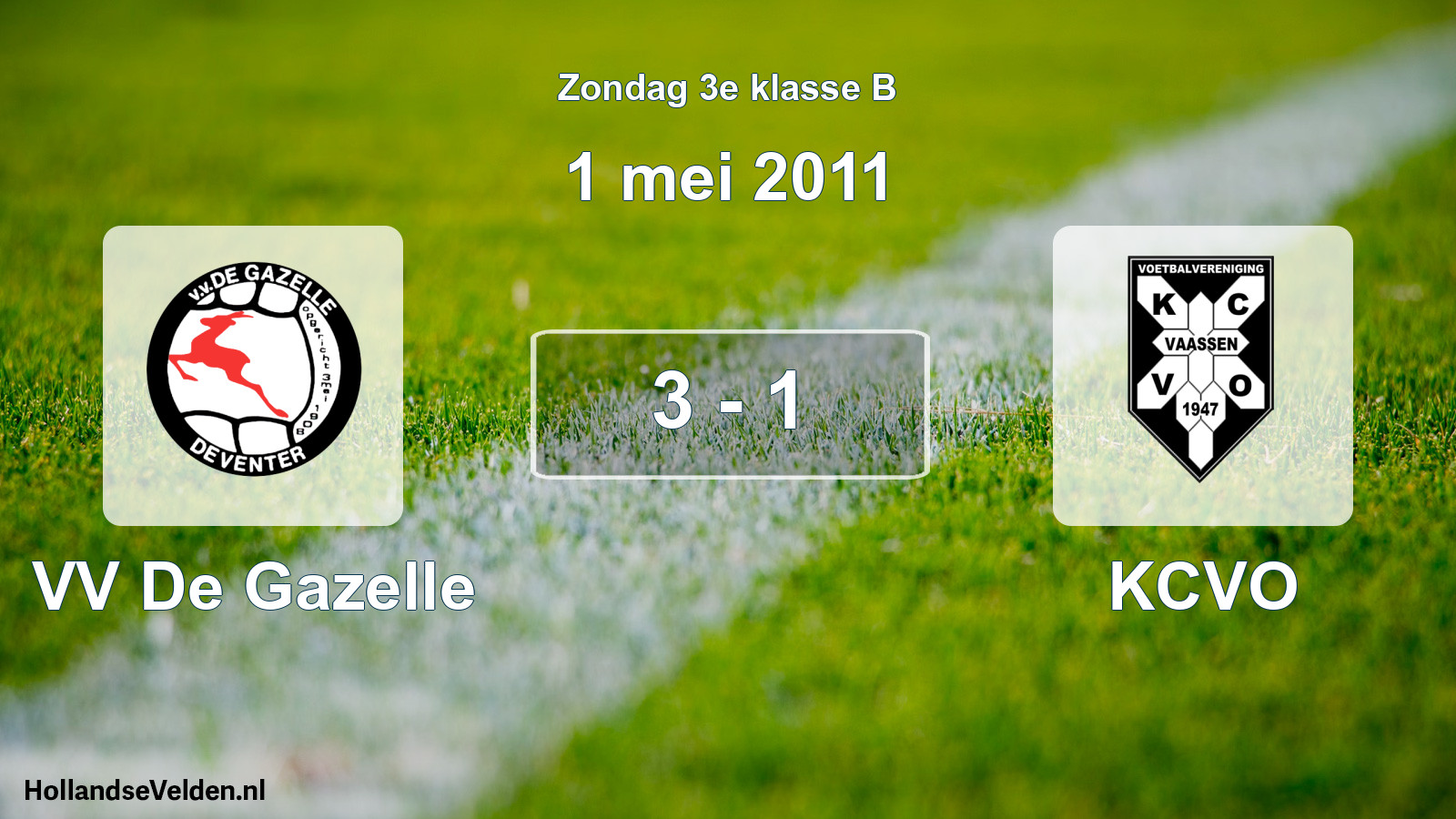 Total number of matches played: VV De Gazelle - KCVO 3 - 1 (1 May 2011)