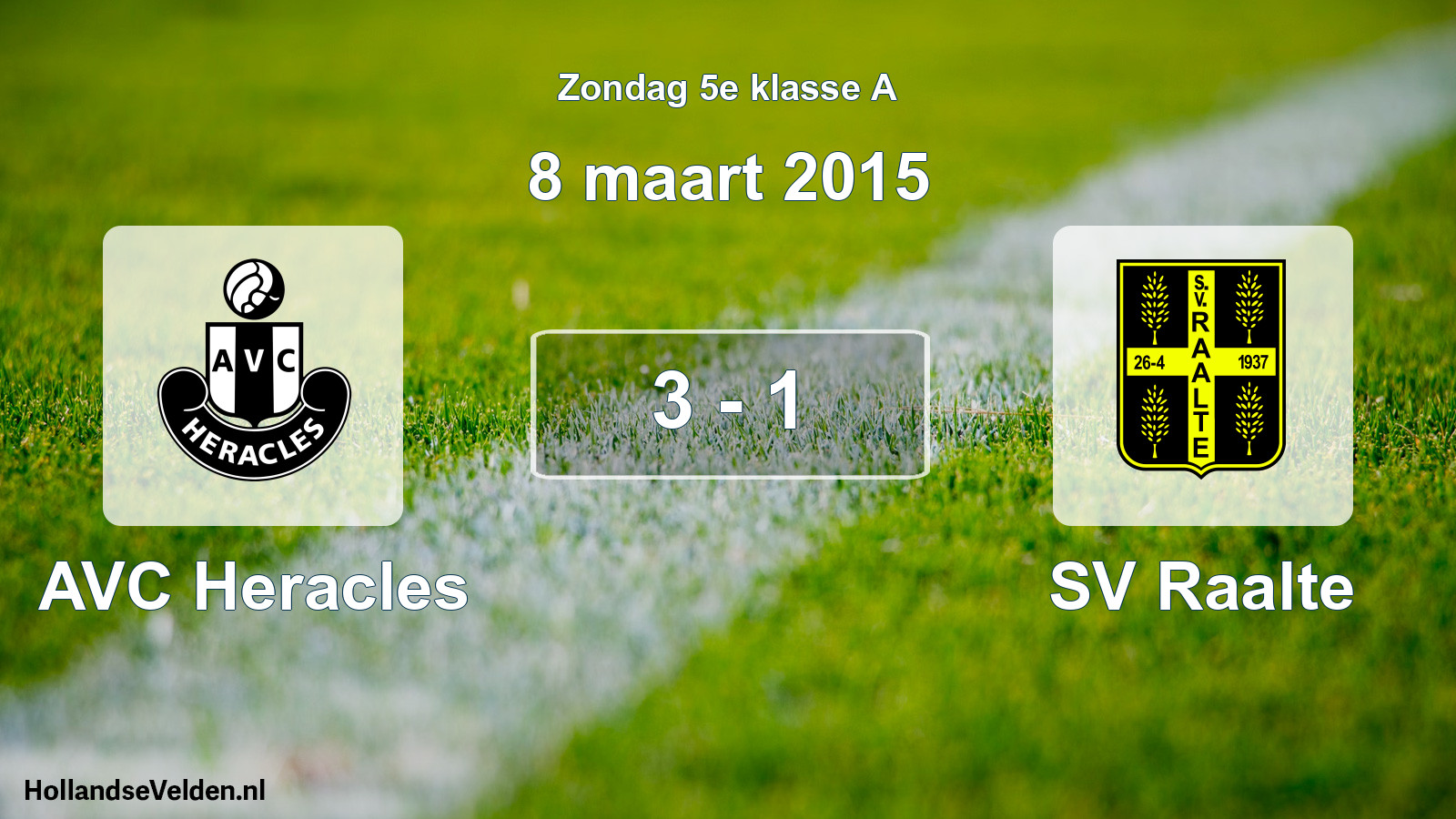 Total number of matches played: AVC Heracles - SV Raalte 3 - 1 (8 March 2015)