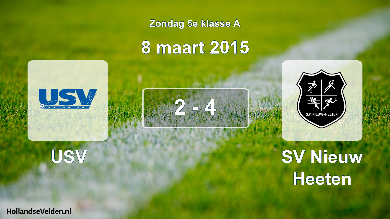 Total number of matches played: USV - SV Nieuw Heeten 2 - 4 (8 March 2015)