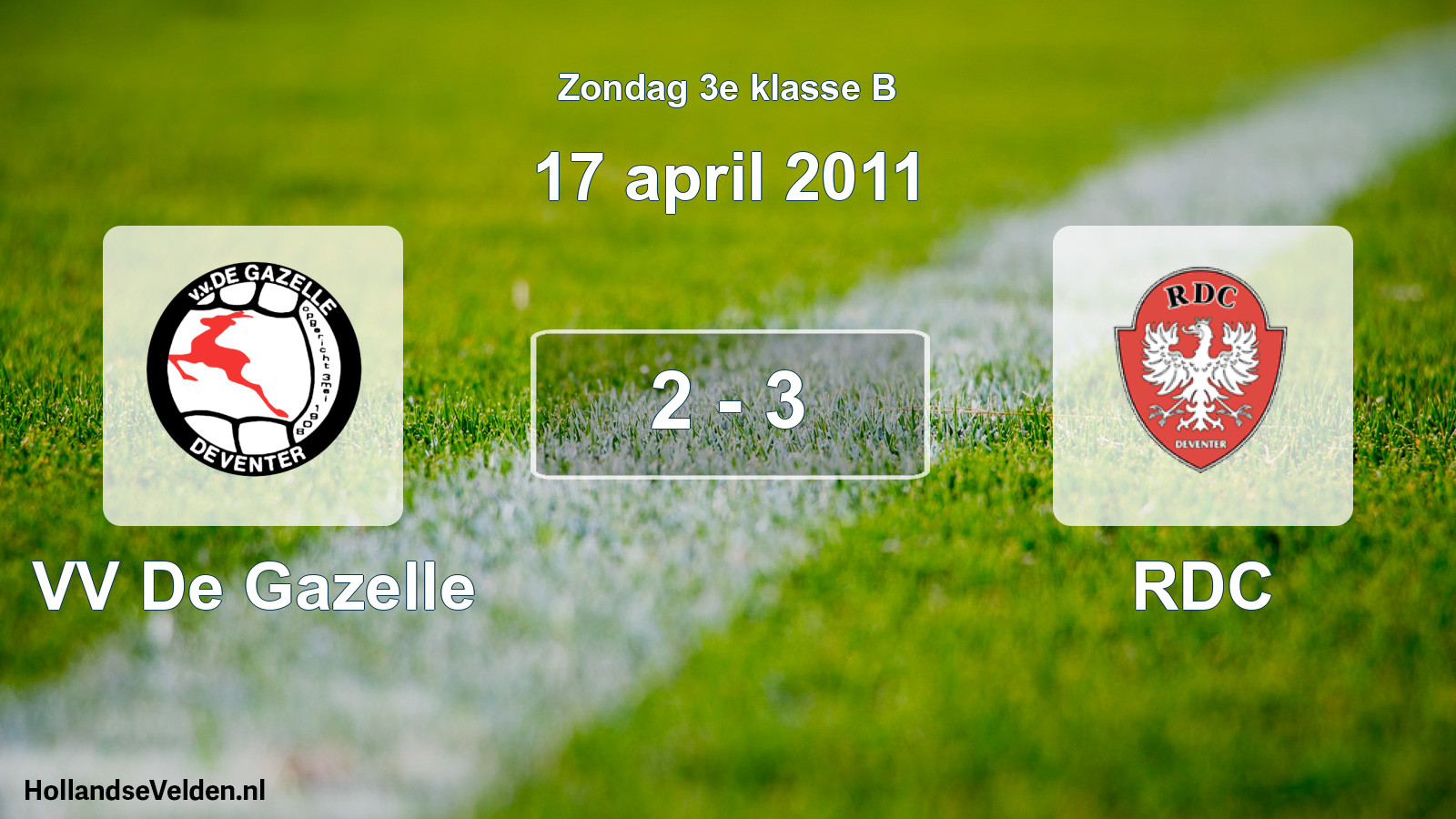 Total number of matches played: VV De Gazelle - RDC 2 - 3 (17 April 2011)
