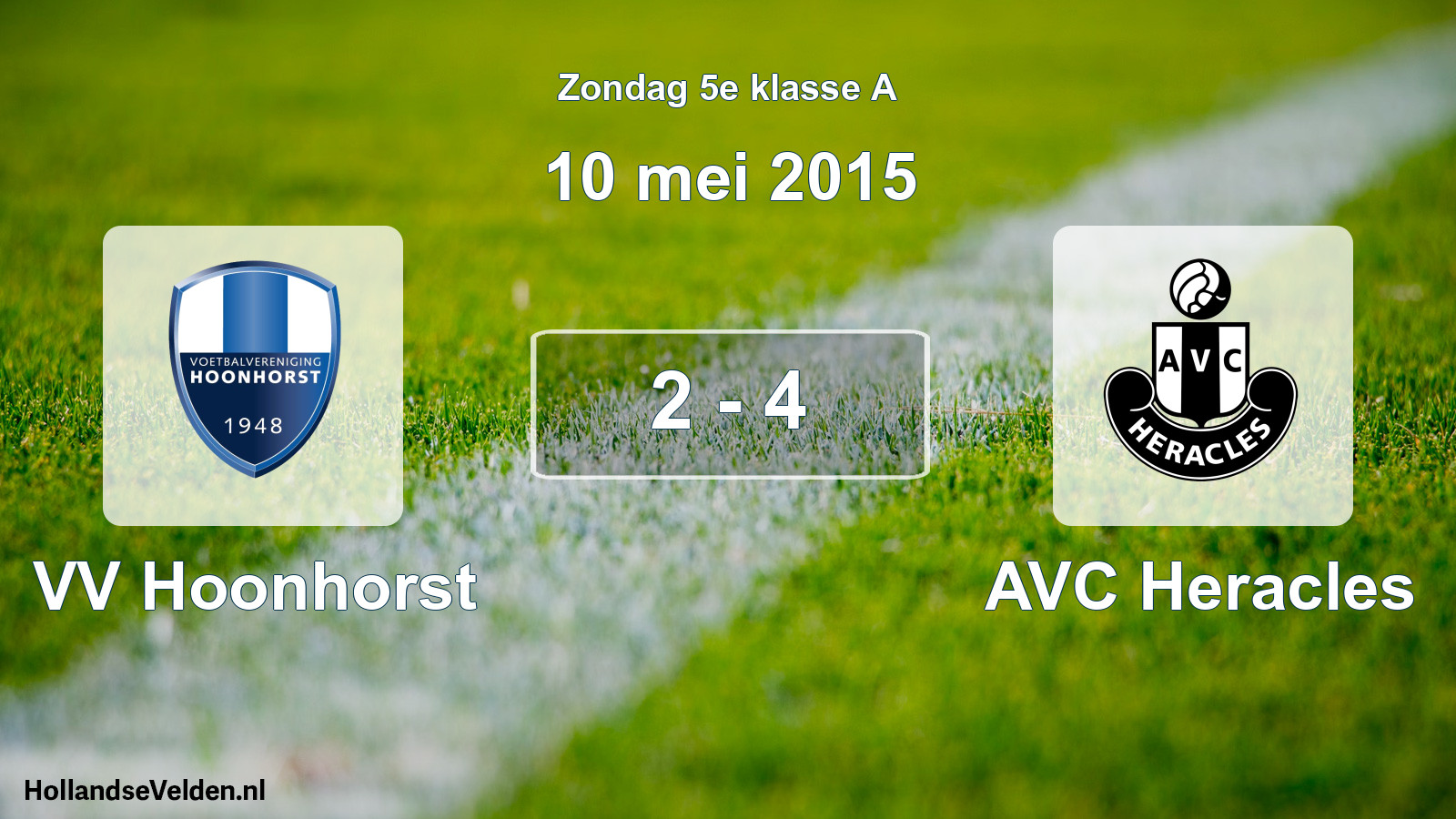 Total number of matches played: VV Hoonhorst - AVC Heracles 2 - 4 (10 May 2015)