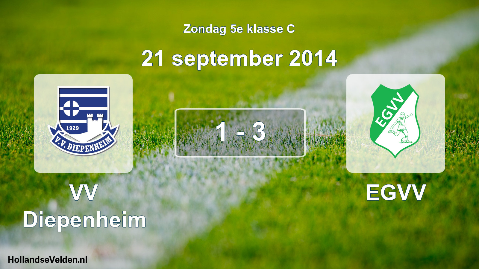 Total number of matches played: VV Diepenheim - EGVV 1 - 3 (21 September 2014)