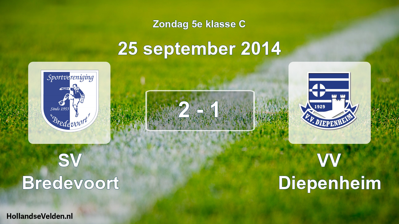 Total number of matches played: SV Bredevoort - VV Diepenheim 2 - 1 (25 September 2014)