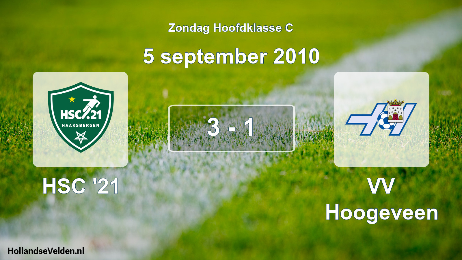 Total number of matches played: HSC '21 - VV Hoogeveen 3 - 1 (5 September 2010)