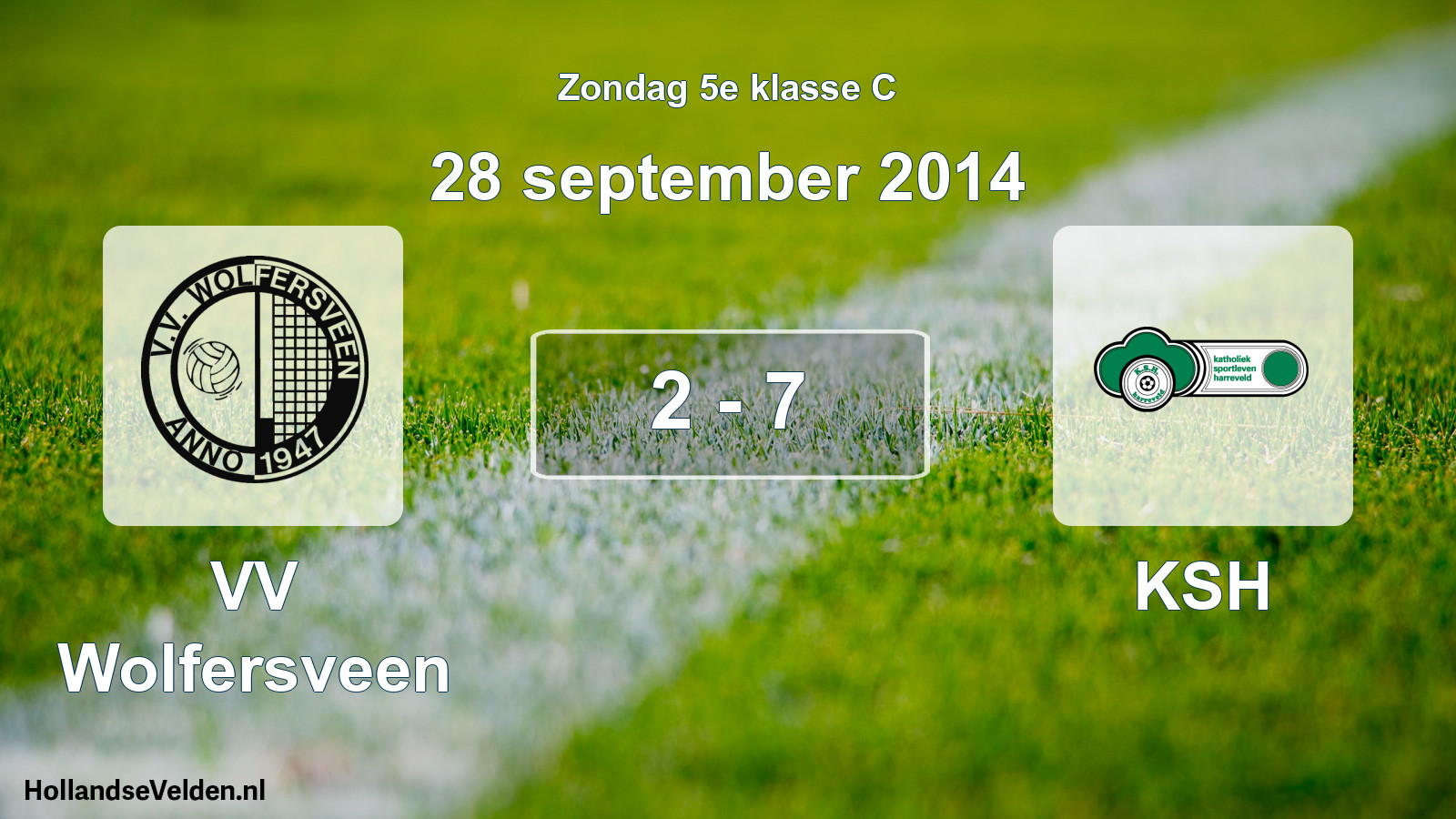 Total number of matches played: VV Wolfersveen - KSH 2 - 7 (28 September 2014)
