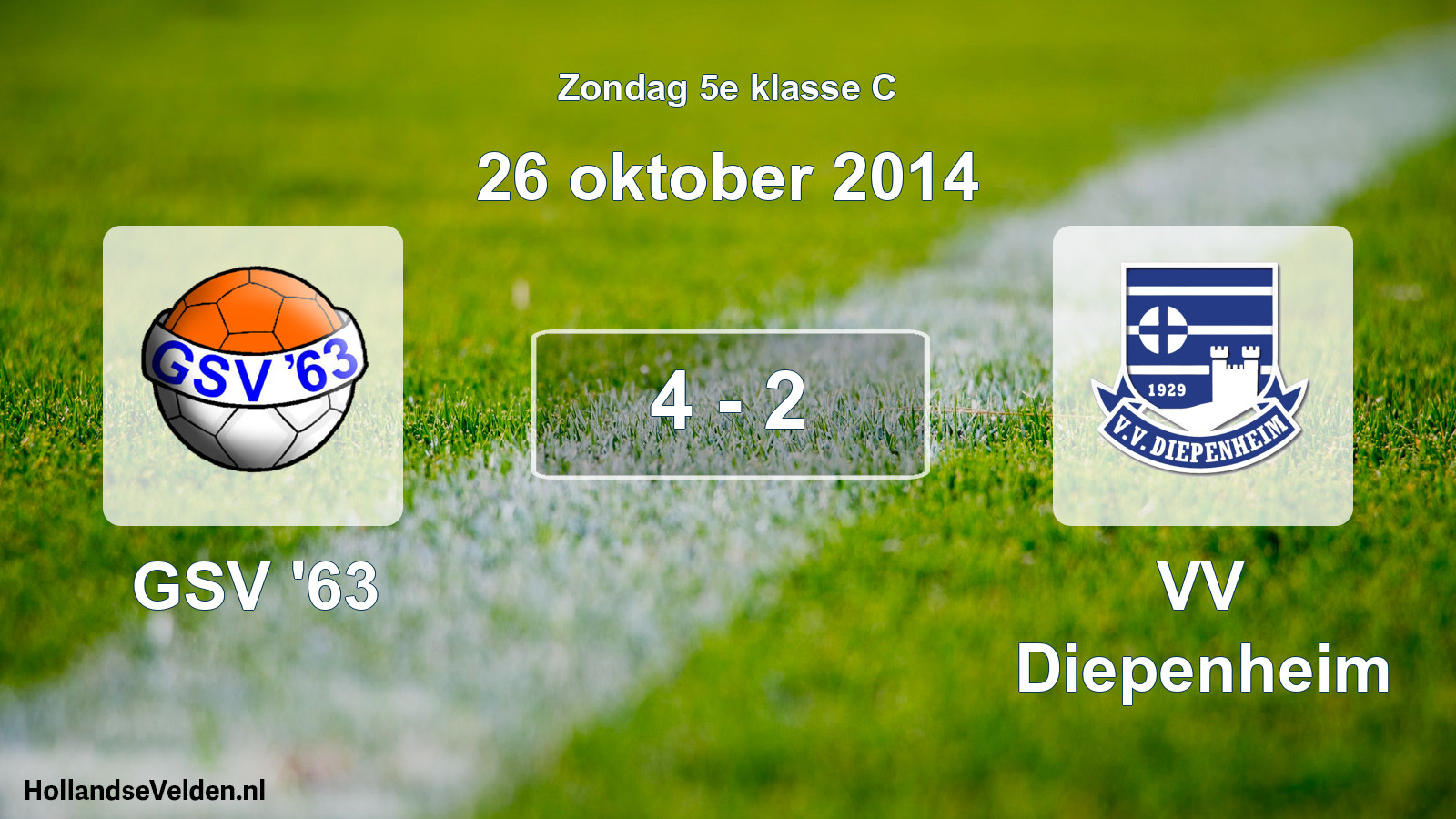 Total number of matches played: GSV '63 - VV Diepenheim 4 - 2 (26 October 2014)