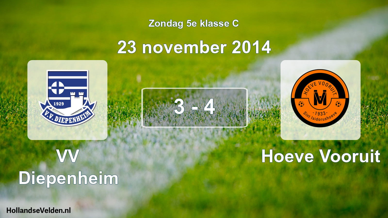 Total number of matches played: VV Diepenheim - Hoeve Vooruit 3 - 4 (23 November 2014)