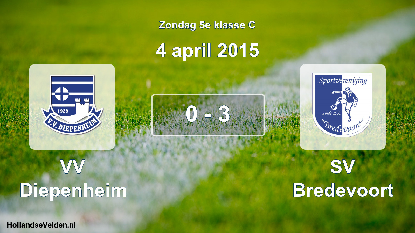 Total number of matches played: VV Diepenheim - SV Bredevoort 0 - 3 (4 April 2015)