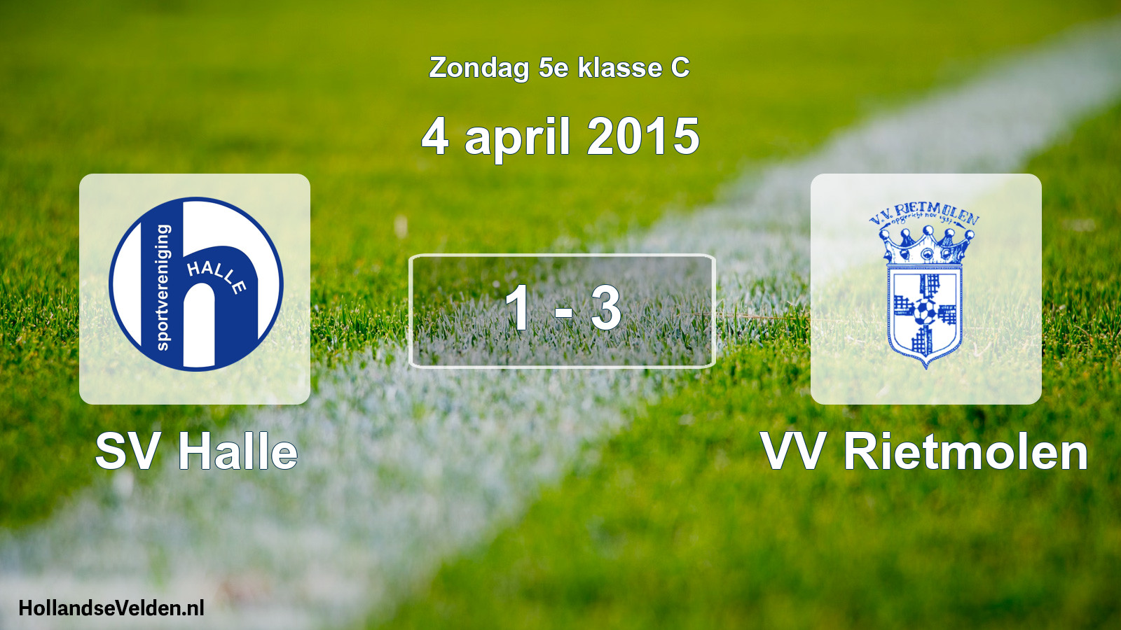 Total number of matches played: SV Halle - VV Rietmolen 1 - 3 (4 April 2015)
