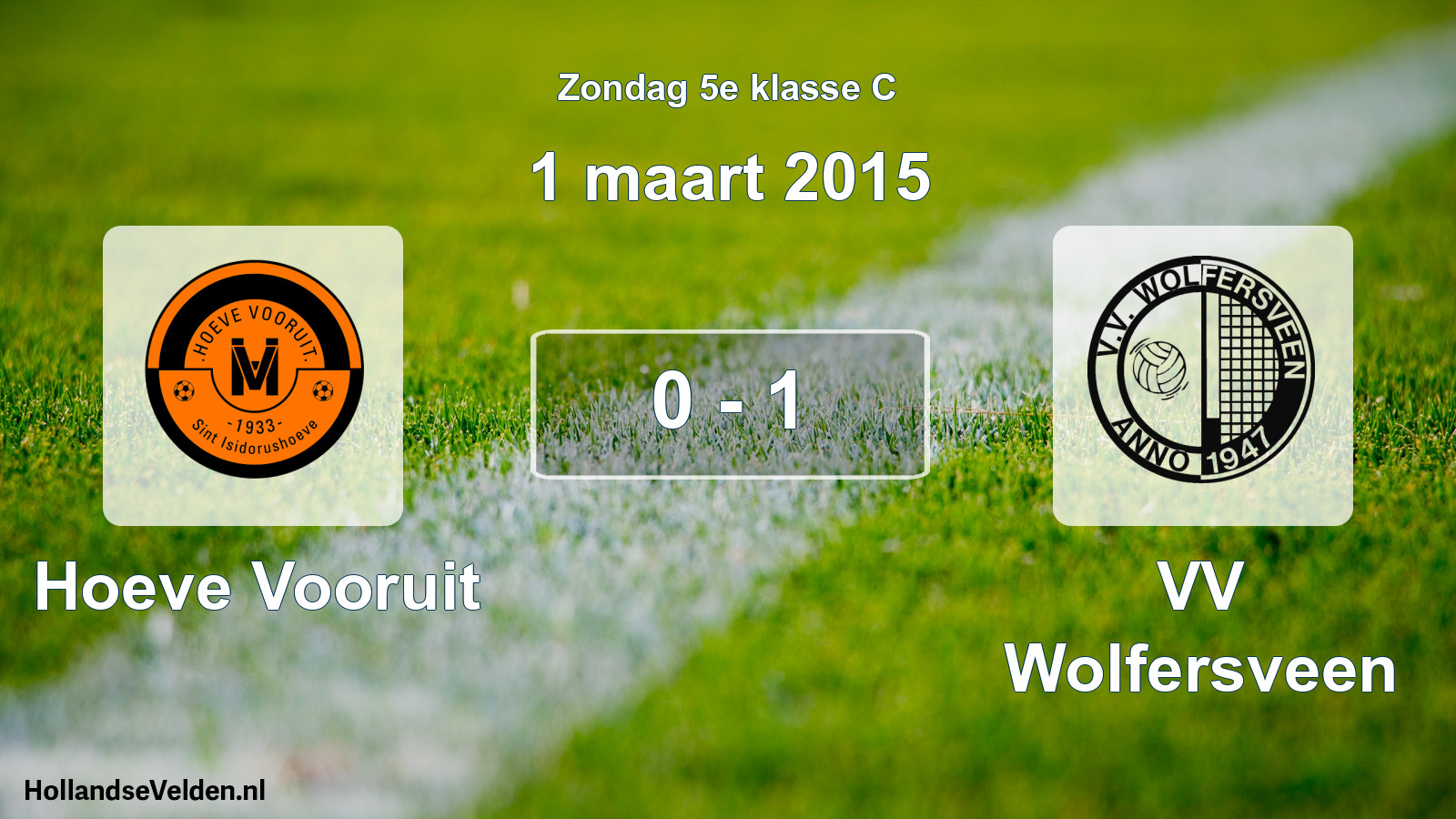 Total number of matches played: Hoeve Vooruit - VV Wolfersveen 0 - 1 (1 March 2015)