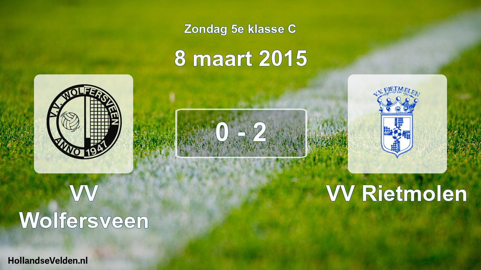 Total number of matches played: VV Wolfersveen - VV Rietmolen 0 - 2 (8 March 2015)
