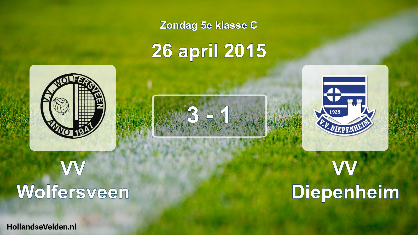 Total number of matches played: VV Wolfersveen - VV Diepenheim 3 - 1 (26 April 2015)