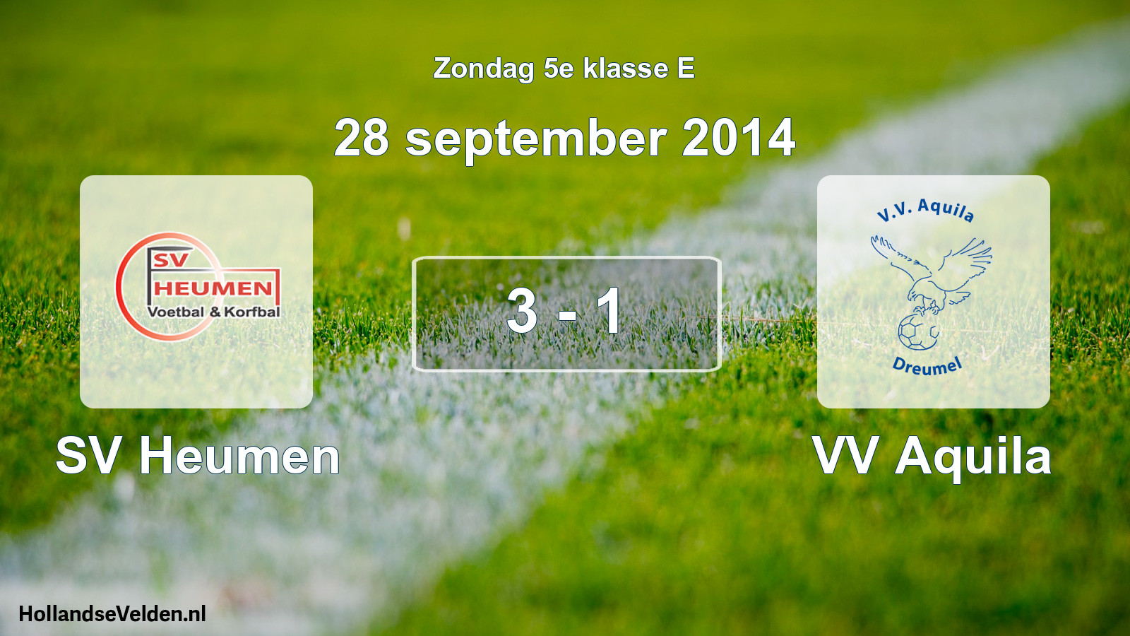 Total number of matches played: SV Heumen - VV Aquila 3 - 1 (28 September 2014)