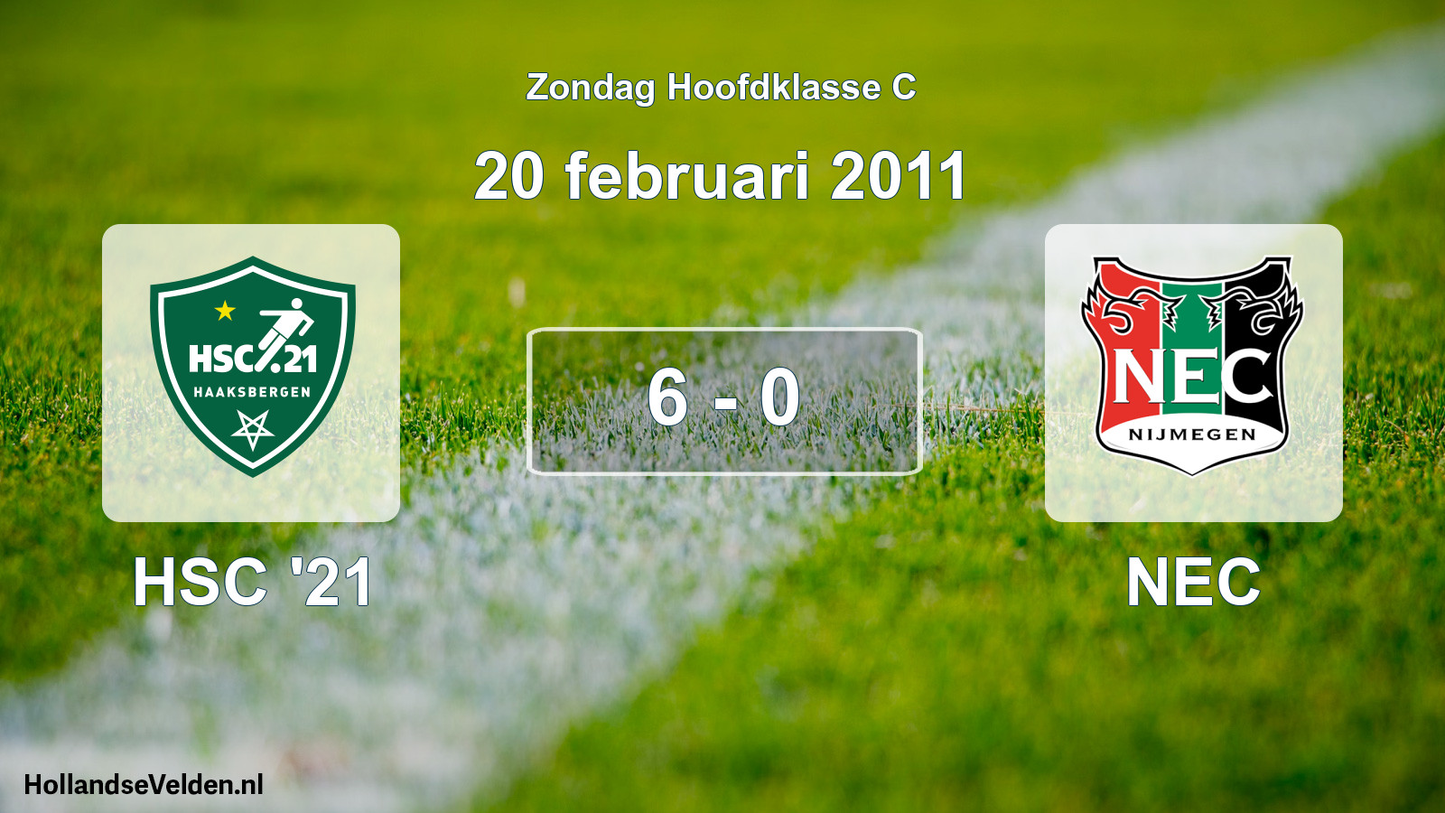 Total number of matches played: HSC '21 - NEC 6 - 0 (20 February 2011)