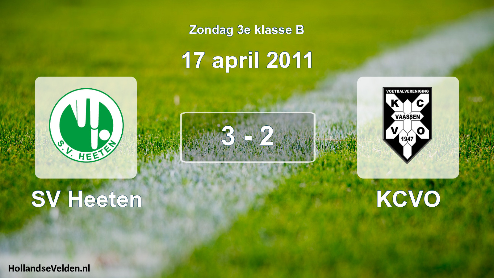 Total number of matches played: SV Heeten - KCVO 3 - 2 (17 April 2011)