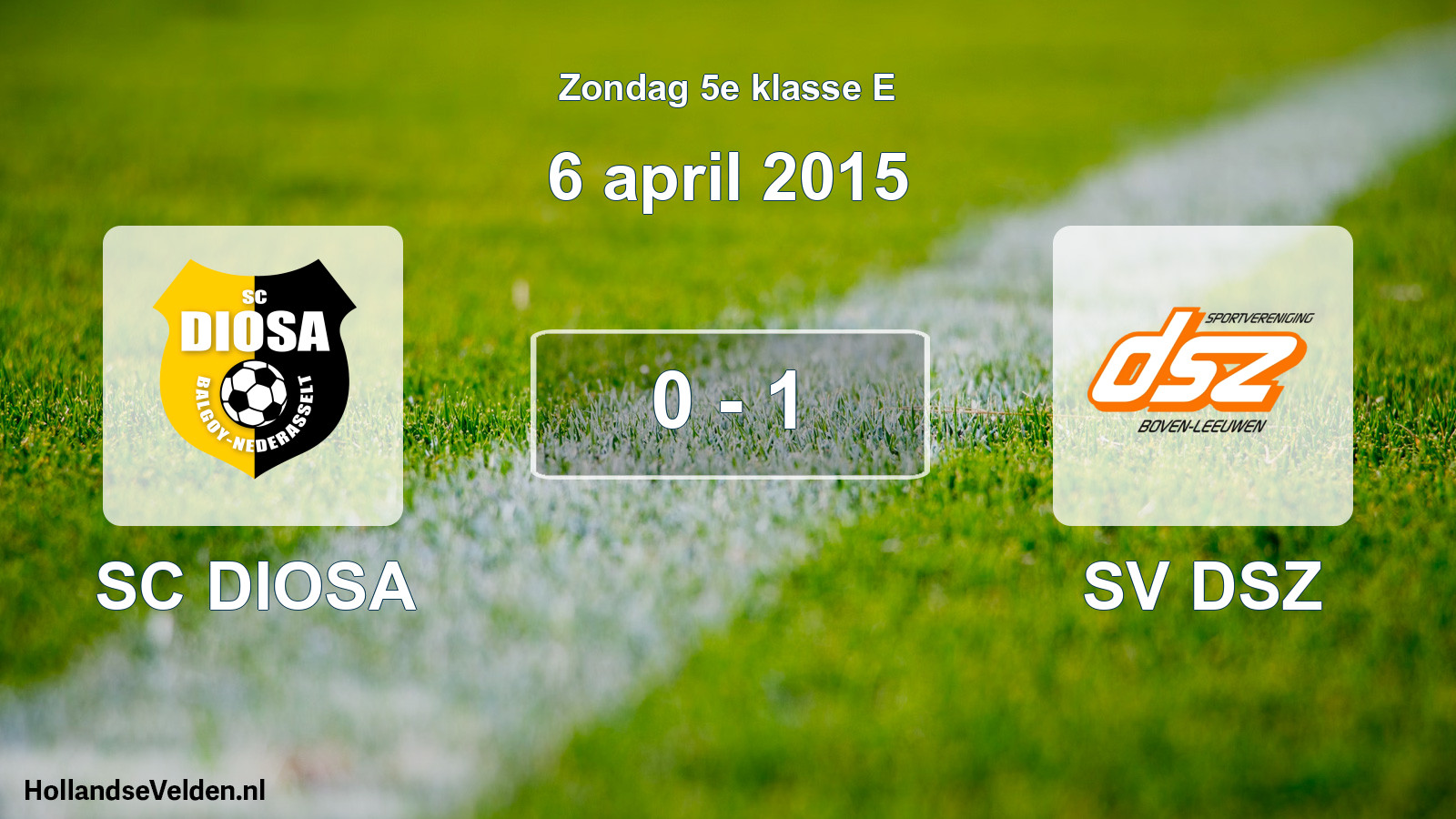 Total number of matches played: SC DIOSA - SV DSZ 0 - 1 (6 April 2015)