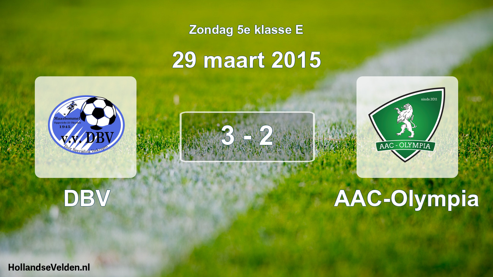 Total number of matches played: DBV - AAC-Olympia 3 - 2 (29 March 2015)