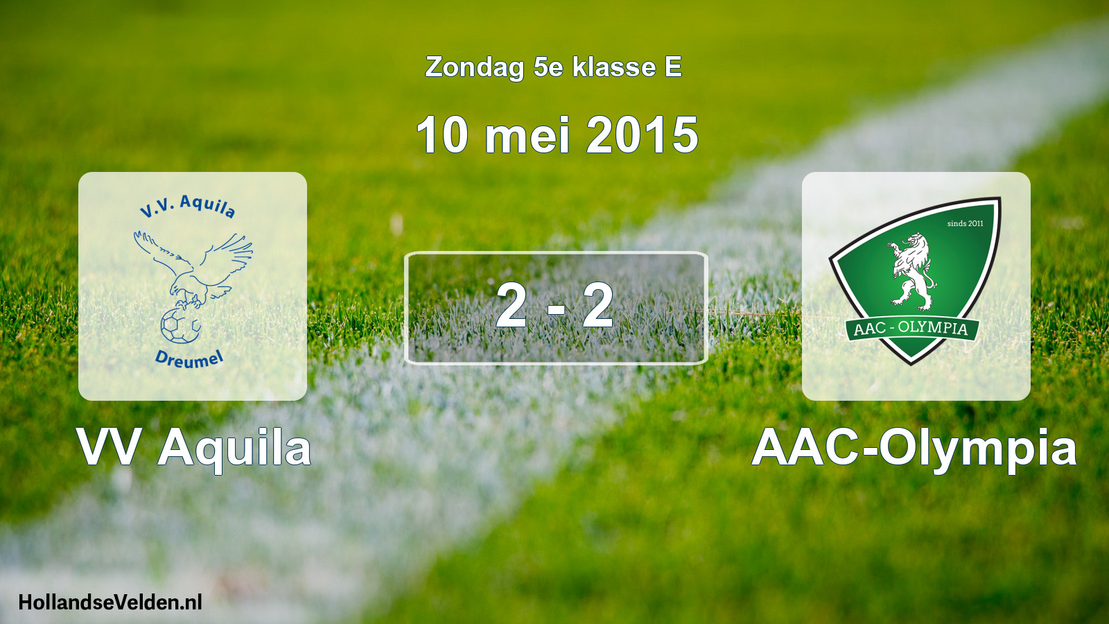 Total number of matches played: VV Aquila - AAC-Olympia 2 - 2 (10 May 2015)