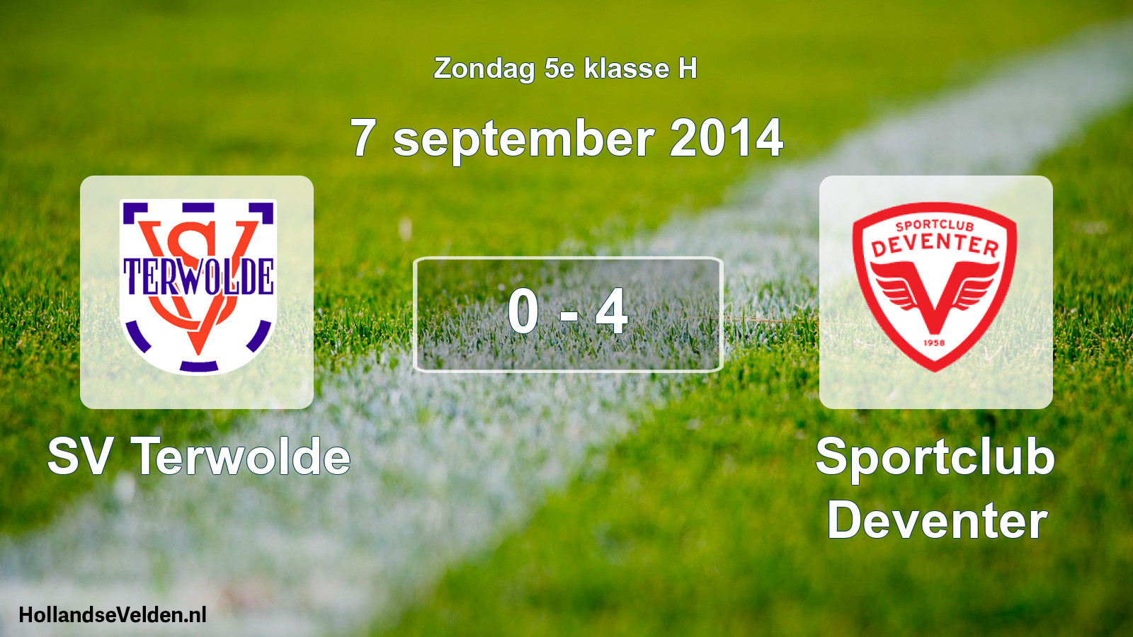 Total number of matches played: SV Terwolde - Sportclub Deventer 0 - 4 (7 September 2014)