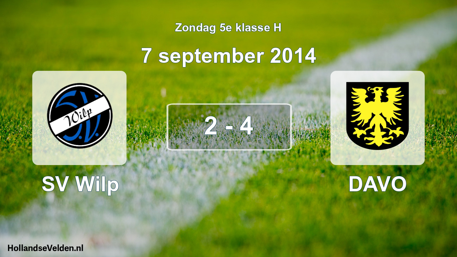 Total number of matches played: SV Wilp - DAVO 2 - 4 (7 September 2014)